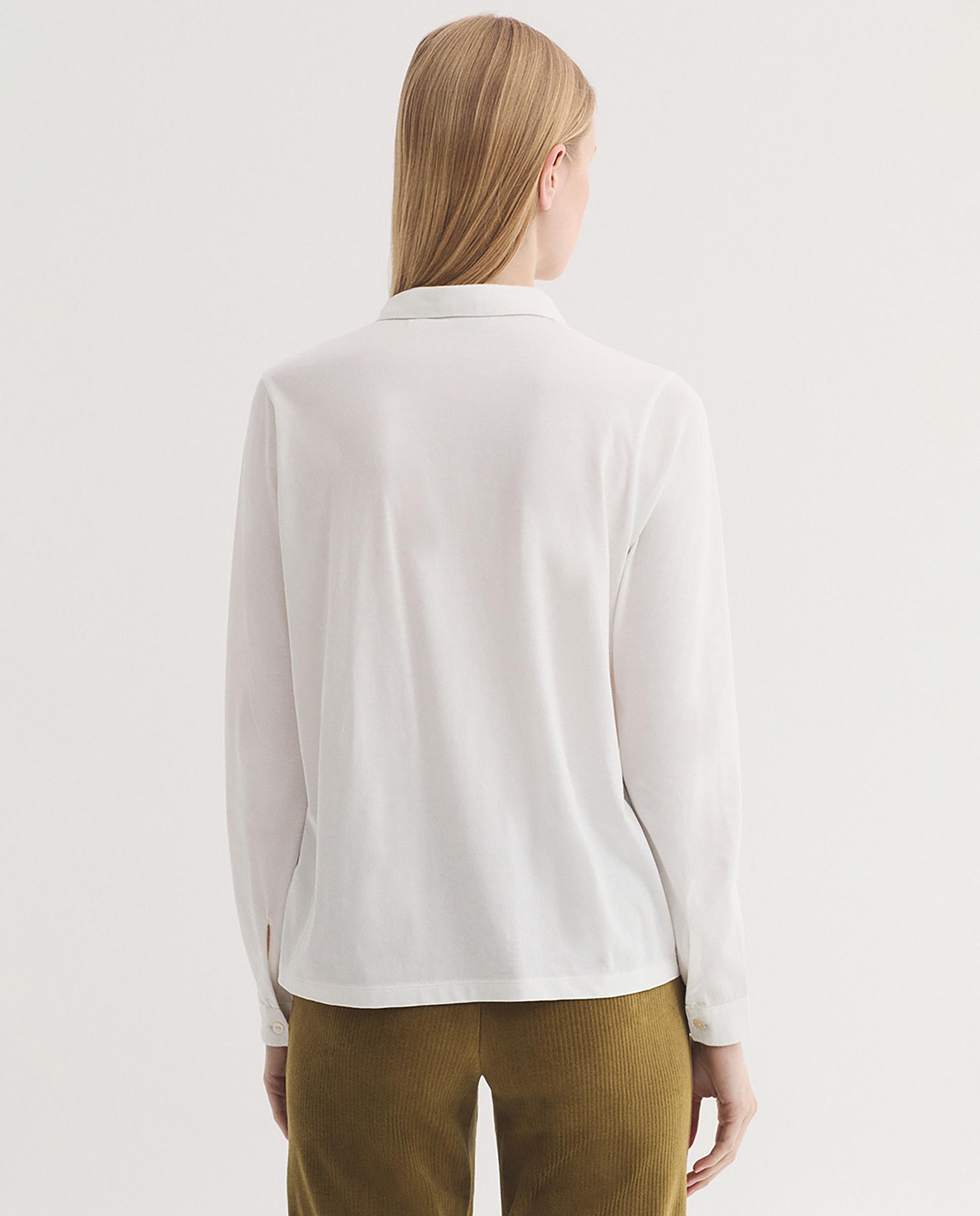 Camisa de mujer 100% algodón con pliegues - Nice Things - Blanco Blanco-4
