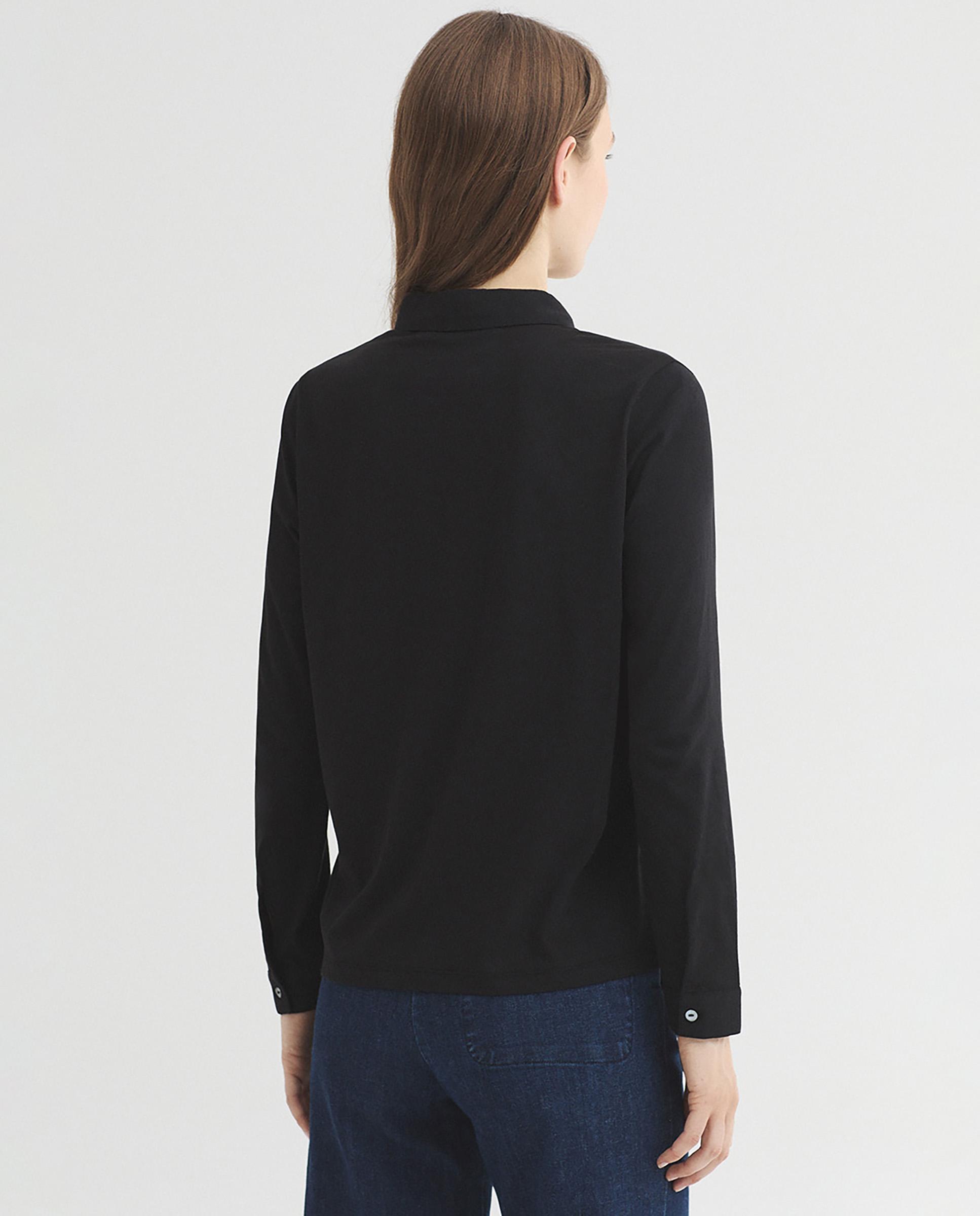 Camisa de mujer 100% algodón con pliegues - Nice Things - Negro Negro-4