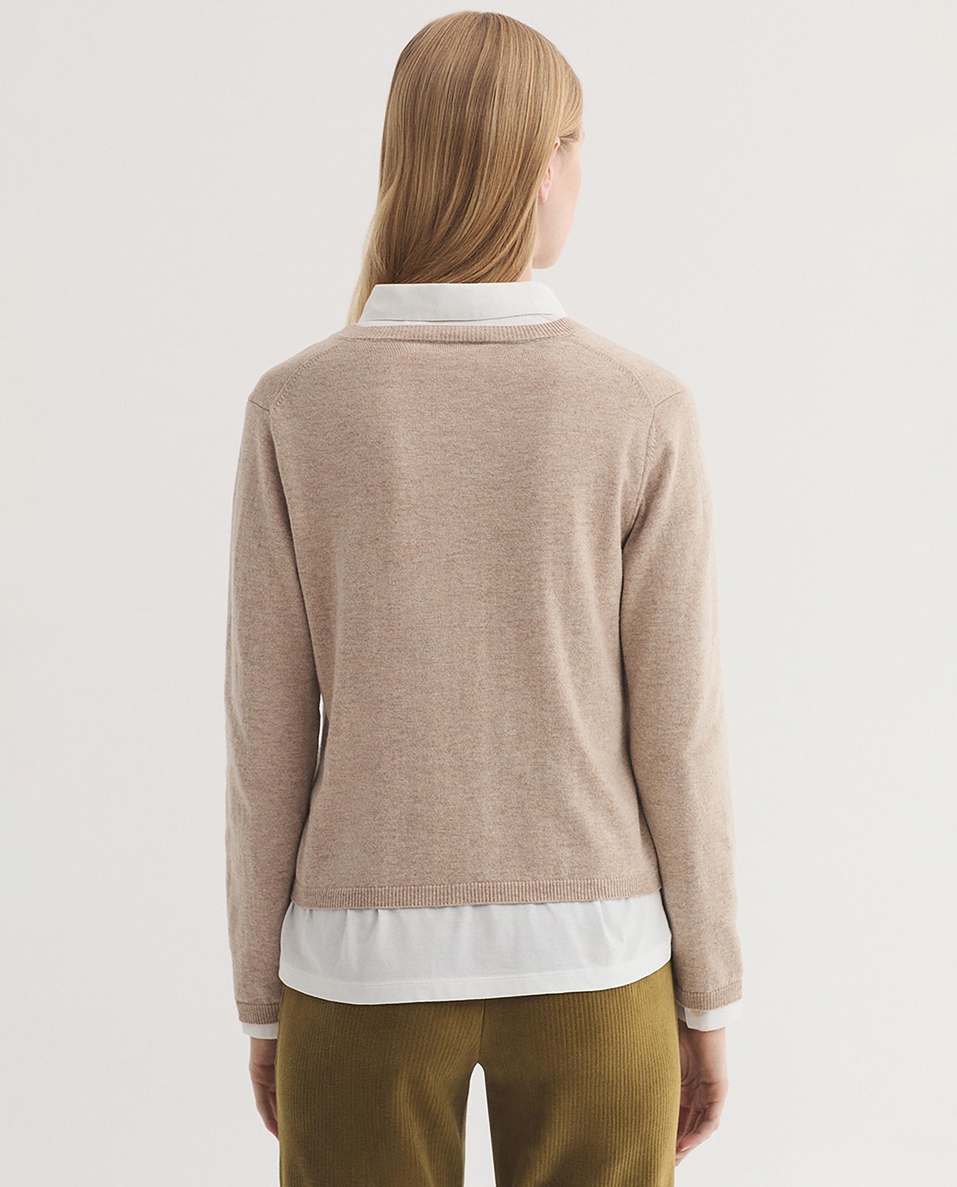 Jersey de punto de mujer con bordados de flores - Nice Things - Beige Beige-4