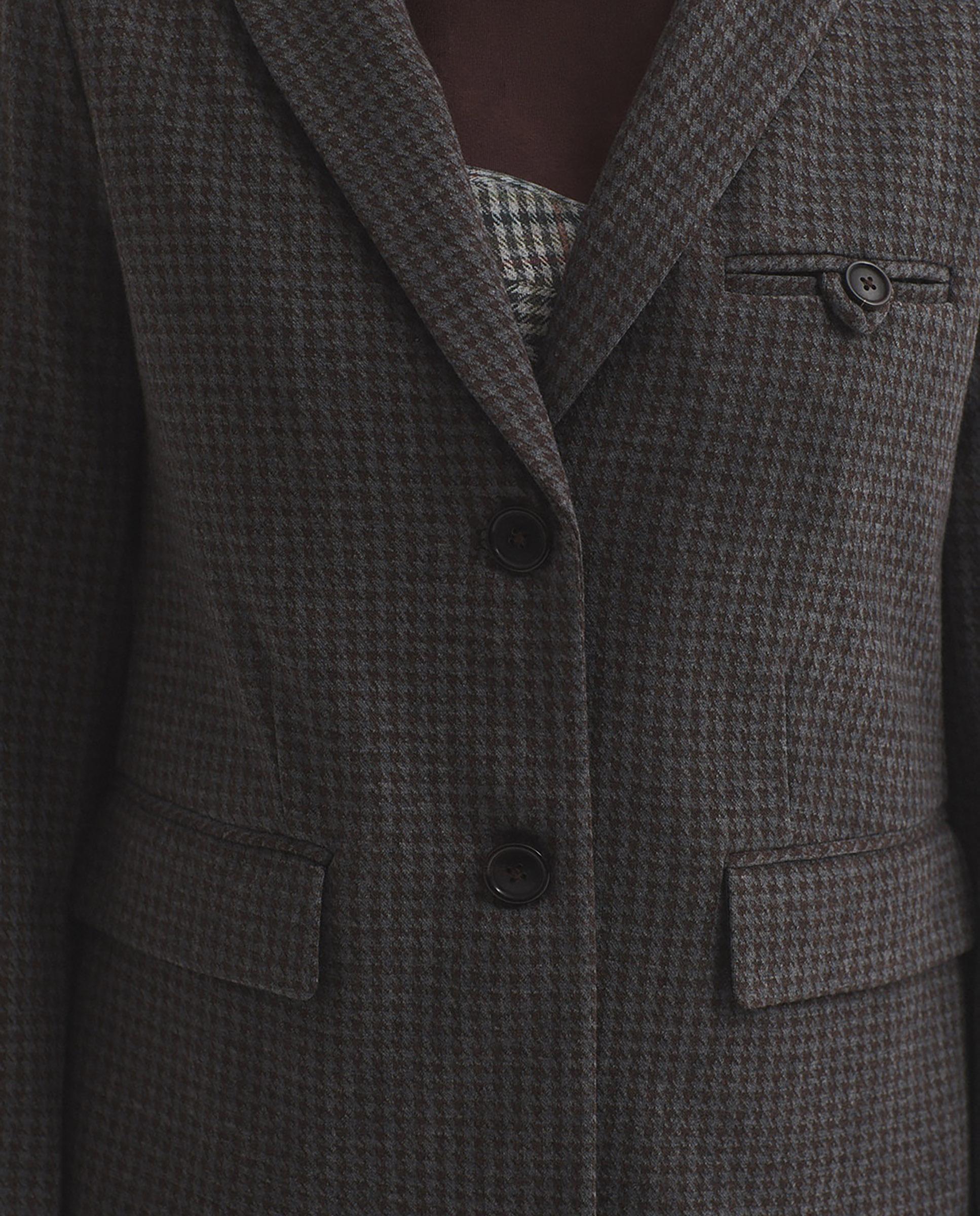 Blazer de mujer con pata de gallo y cuello solapa - Nice Things - Gris Gris-3