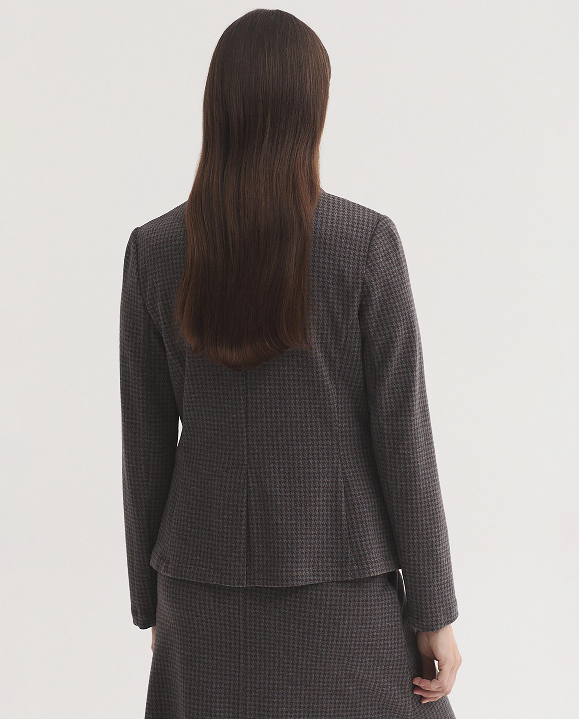 Blazer de mujer con pata de gallo y cuello solapa - Nice Things - Gris Gris-4