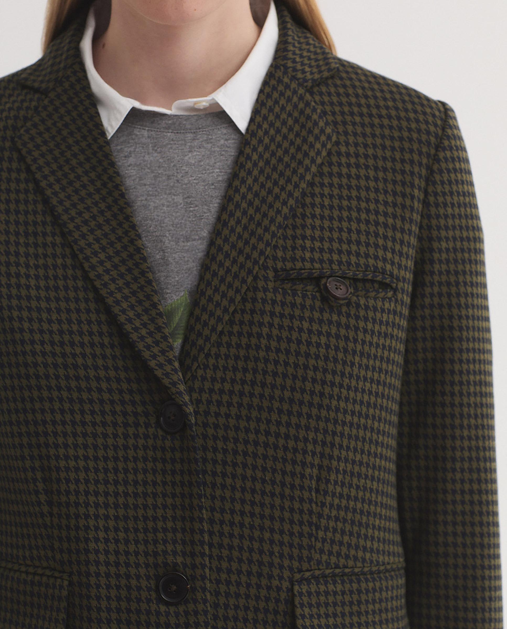 Blazer de mujer con pata de gallo y cuello solapa - Nice Things - Verde Verde-3