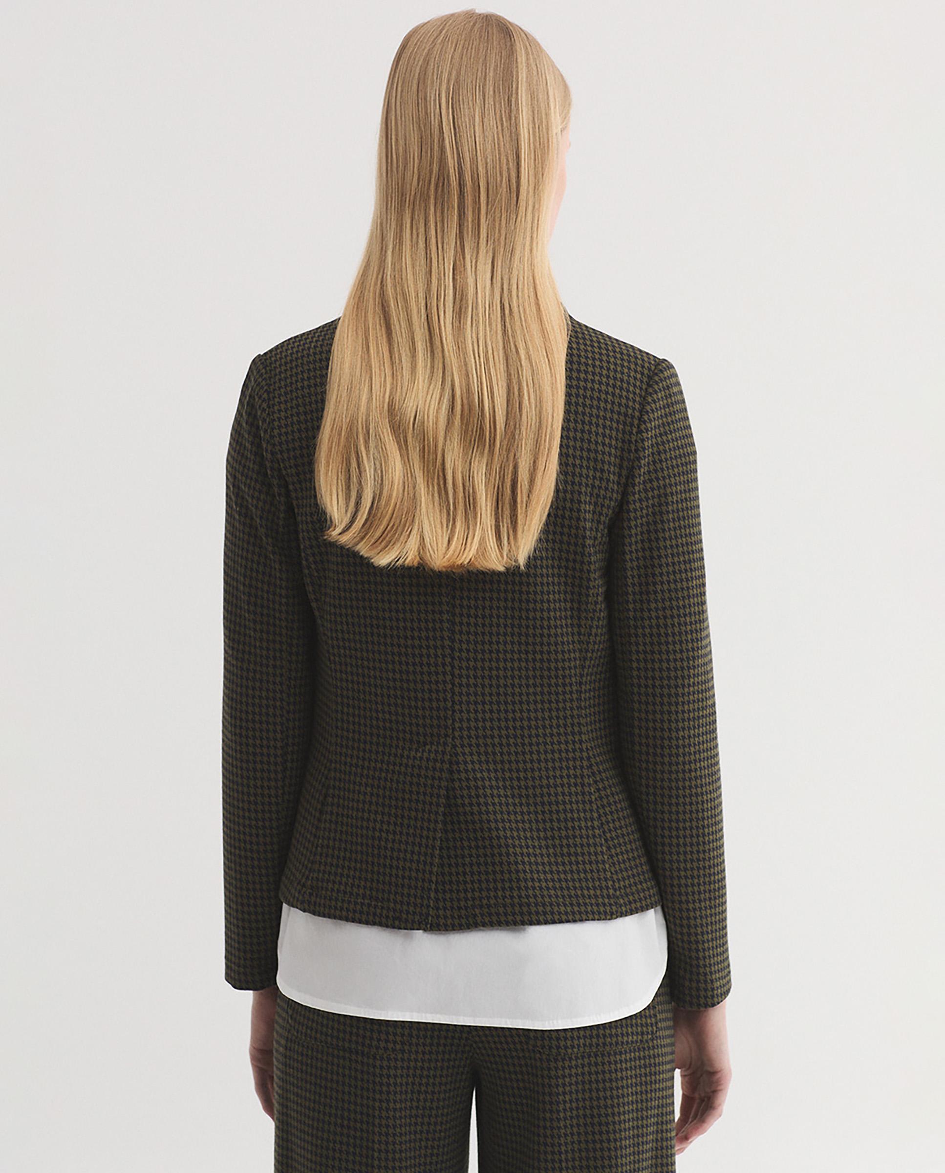 Blazer de mujer con pata de gallo y cuello solapa - Nice Things - Verde Verde-4