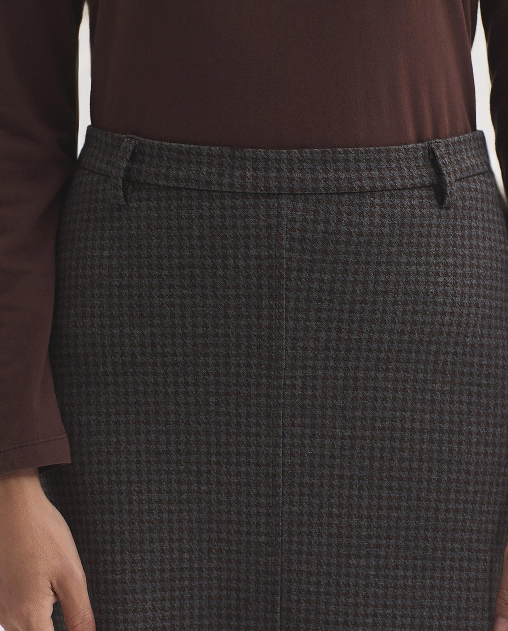 Falda larga con jacquard pata de gallo - Nice Things - Gris Gris-2