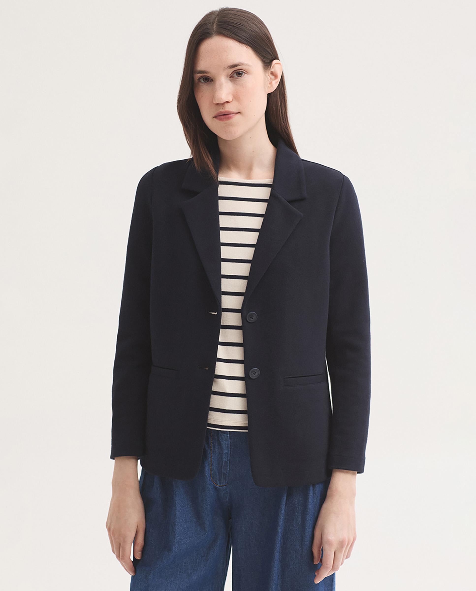 Blazer de mujer con bolsillos y cuello solapa - Nice Things - Azul marino Azul marino-1