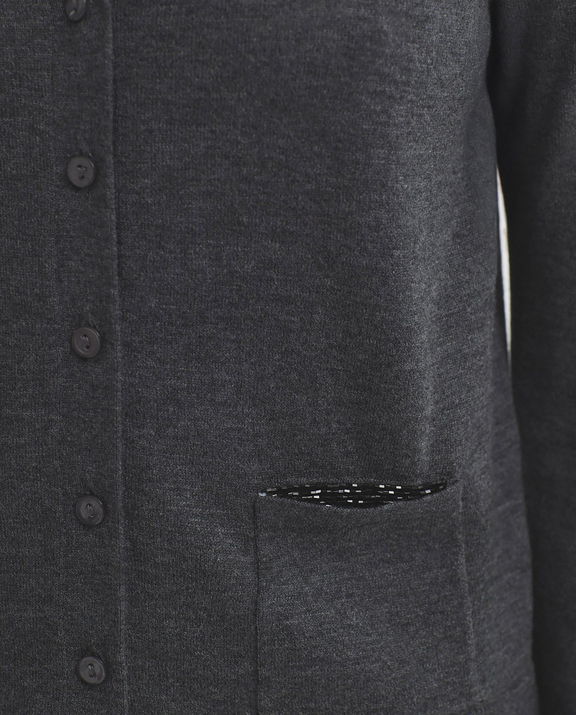 Cárdigan de mujer de punto 100% lana con bolsillos - Nice Things - Gris Gris-6