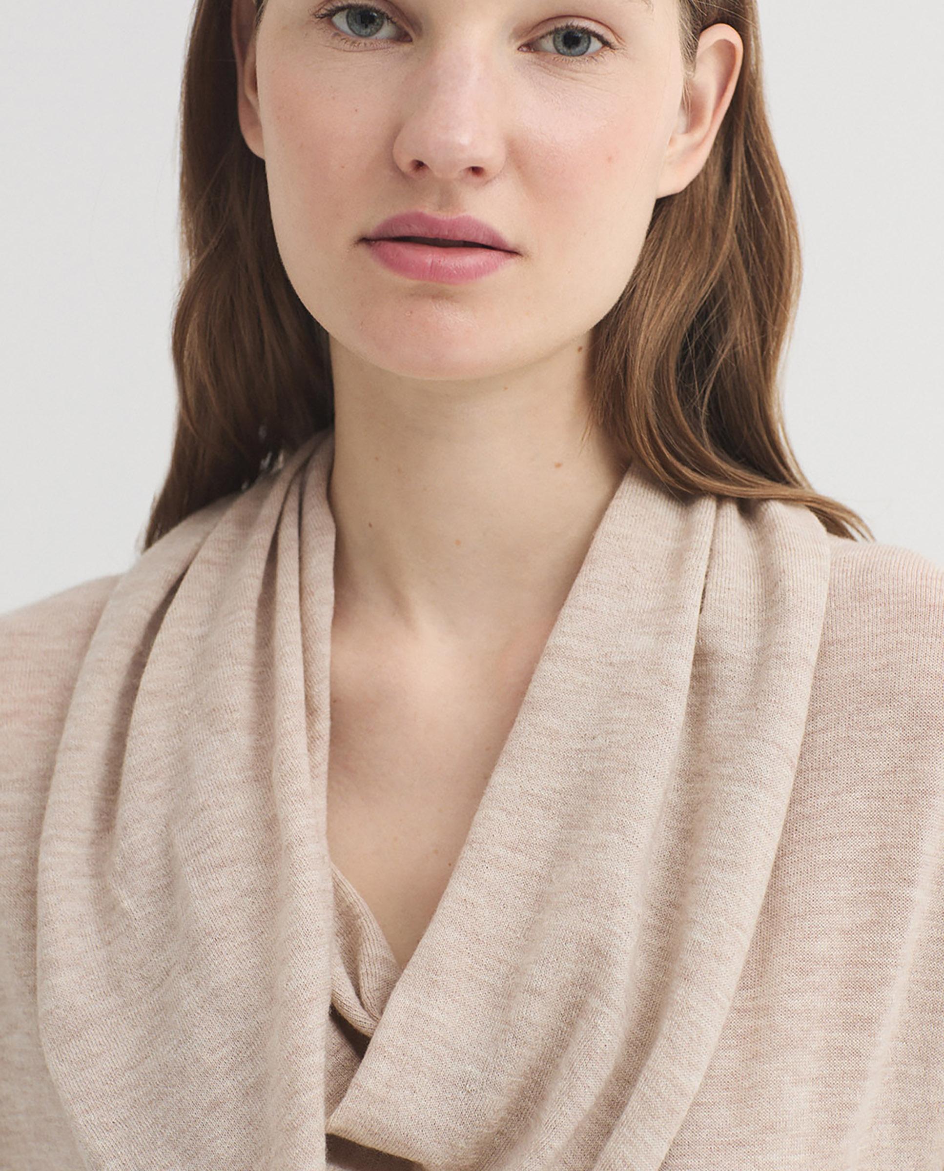 Jersey de mujer 100% lana liso - Nice Things - Beige Beige-2