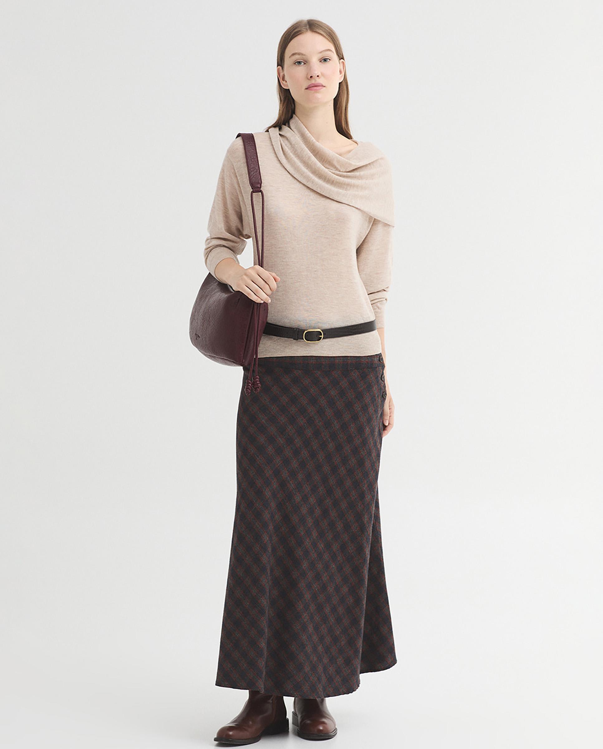 Jersey de mujer 100% lana liso - Nice Things - Beige Beige-6