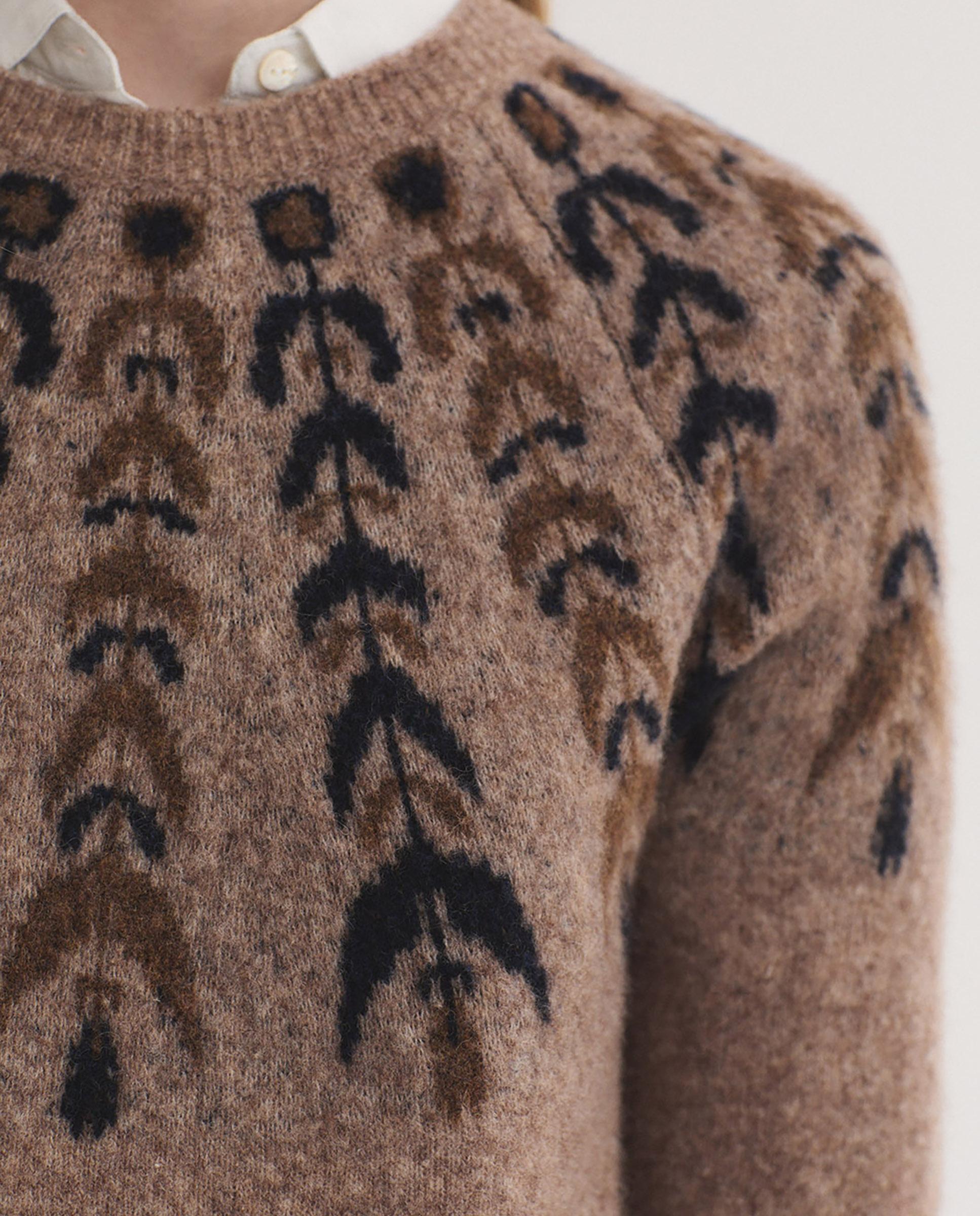 Jersey de mujer con detalle de greca y cuello redondo - Nice Things - Beige Beige-3