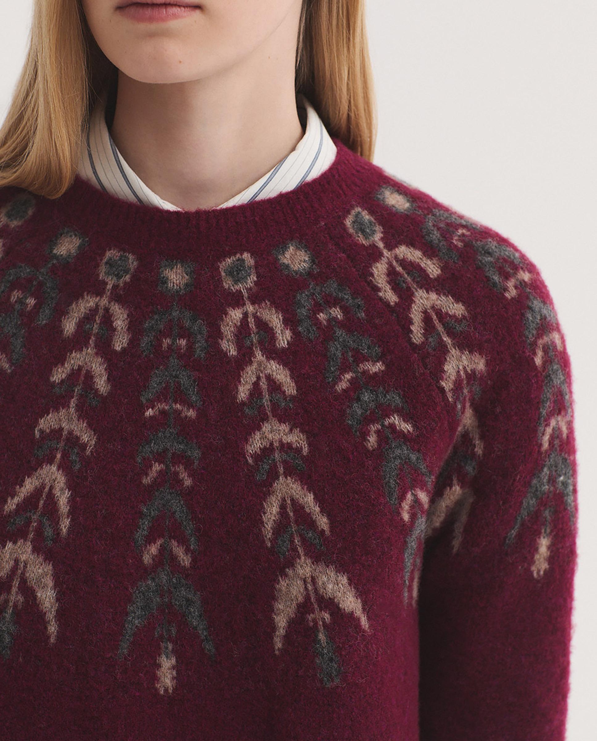 Jersey de mujer con detalle de greca y cuello redondo - Nice Things - Rojo Rojo-3