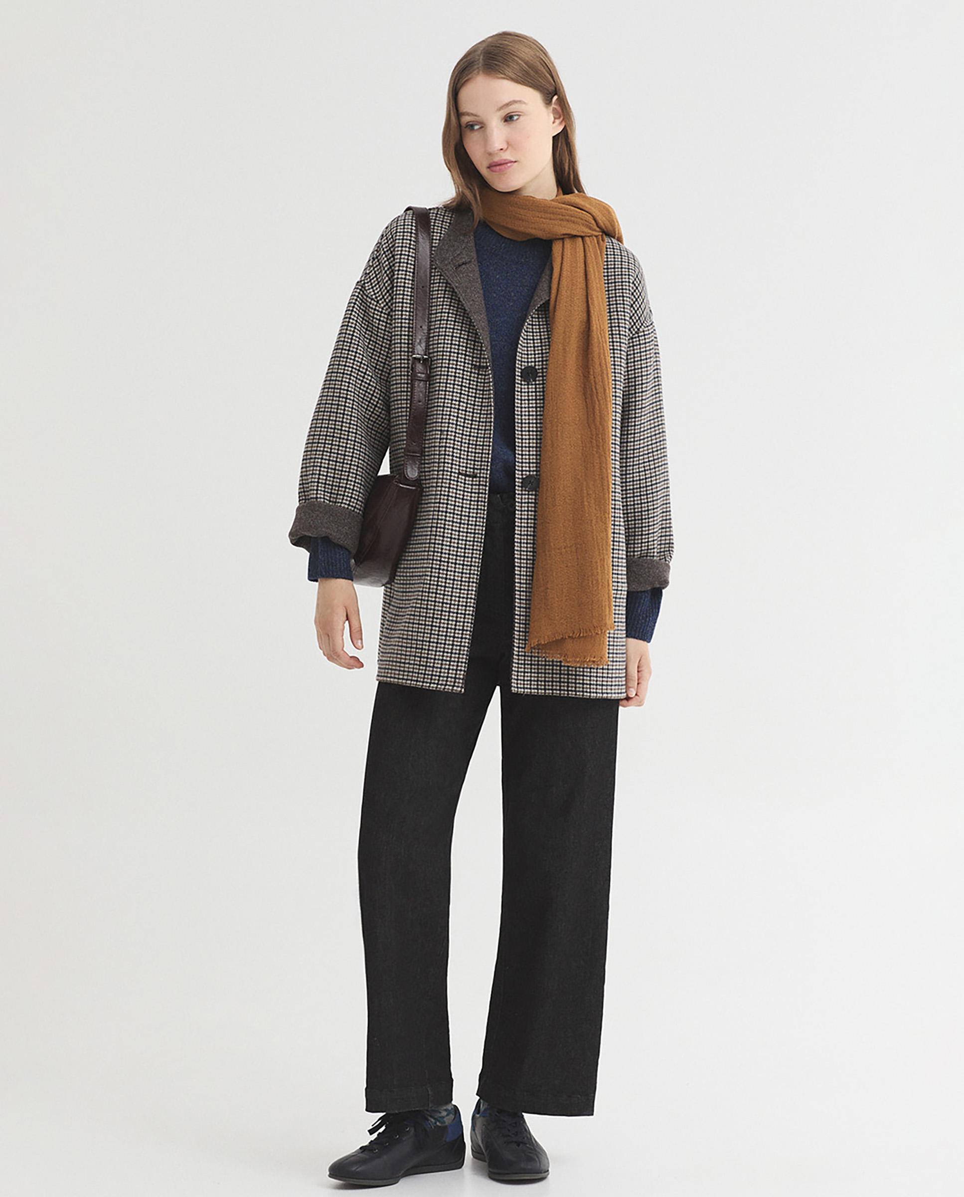 Jersey de mujer 100% lana con cuello alto - Nice Things - Azul Azul-6