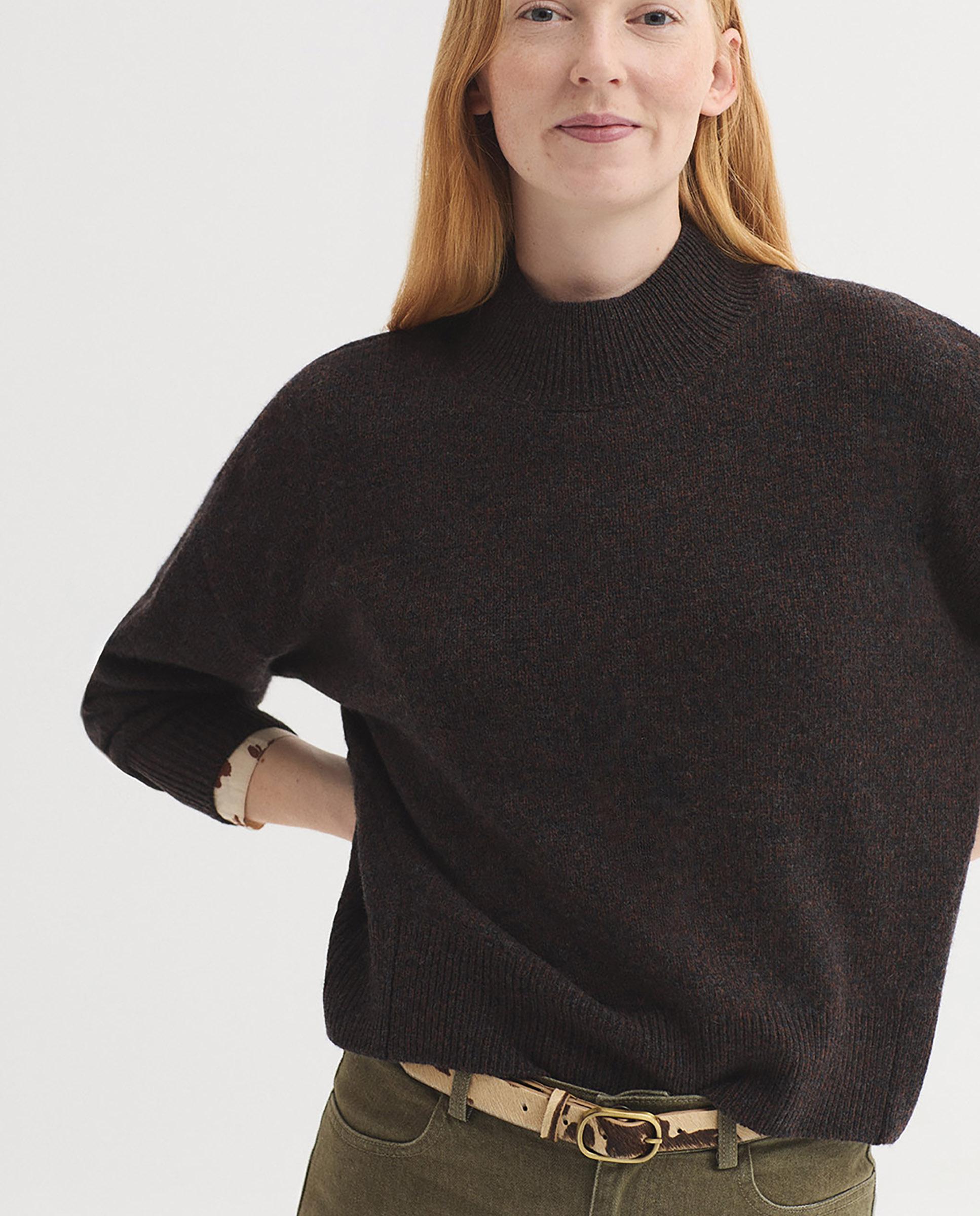Imagen 2 de Jersey de mujer ancho con cuello alto - Nice Things - Marrón Marrón