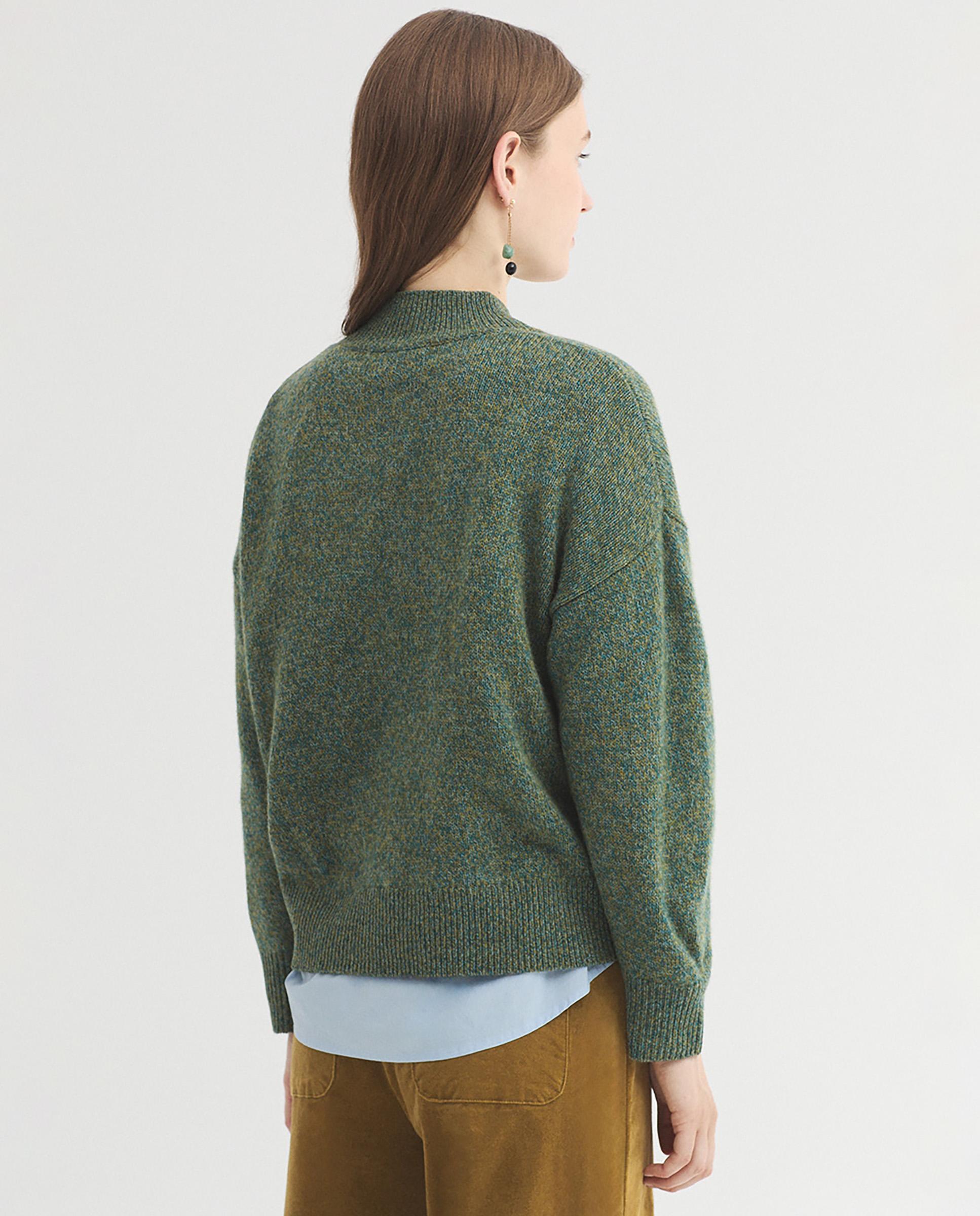 Jersey de mujer 100% lana con cuello alto - Nice Things - Verde Verde-4
