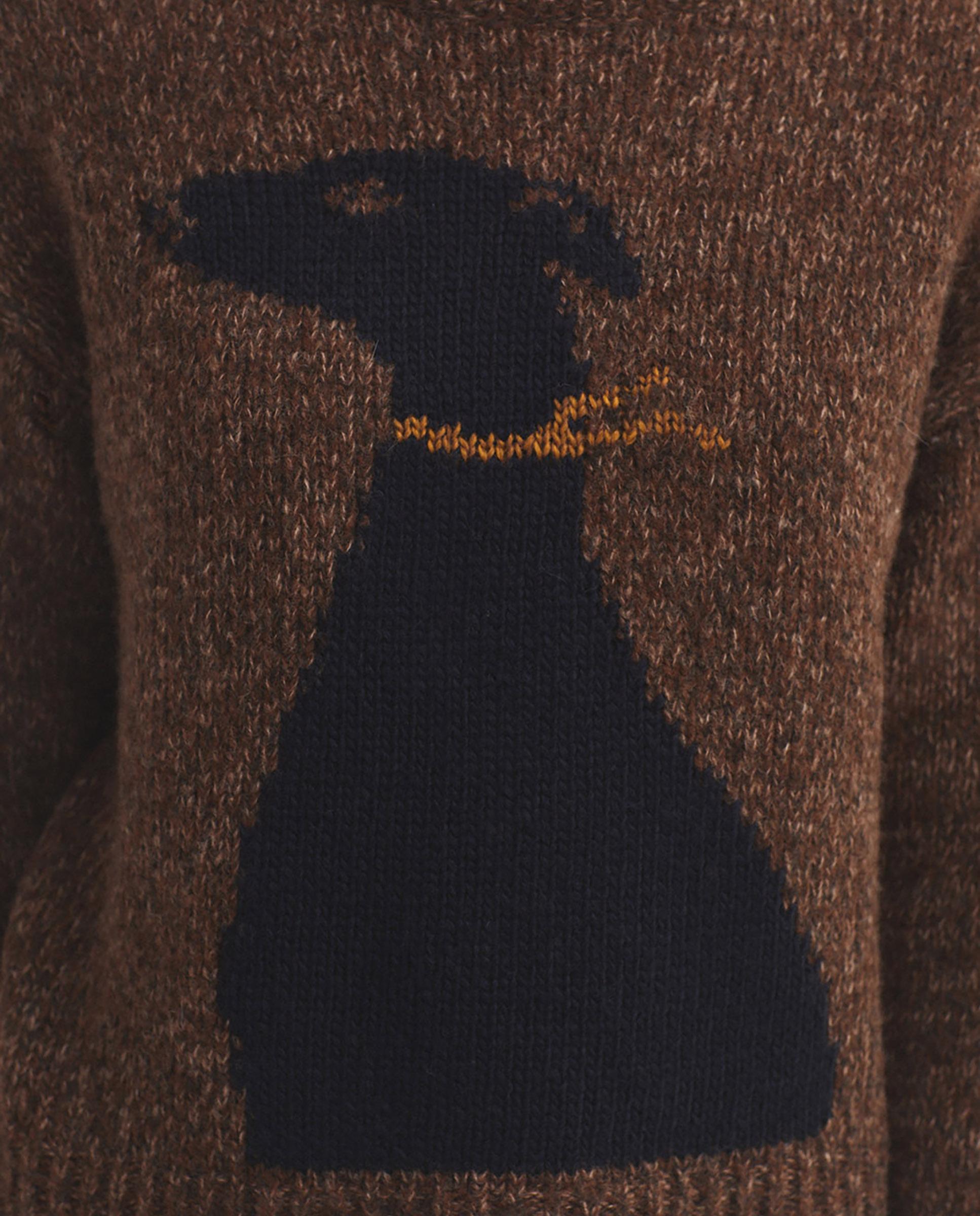 Jersey de mujer con intarsia y cuello redondo - Nice Things - Marrón Marrón-3