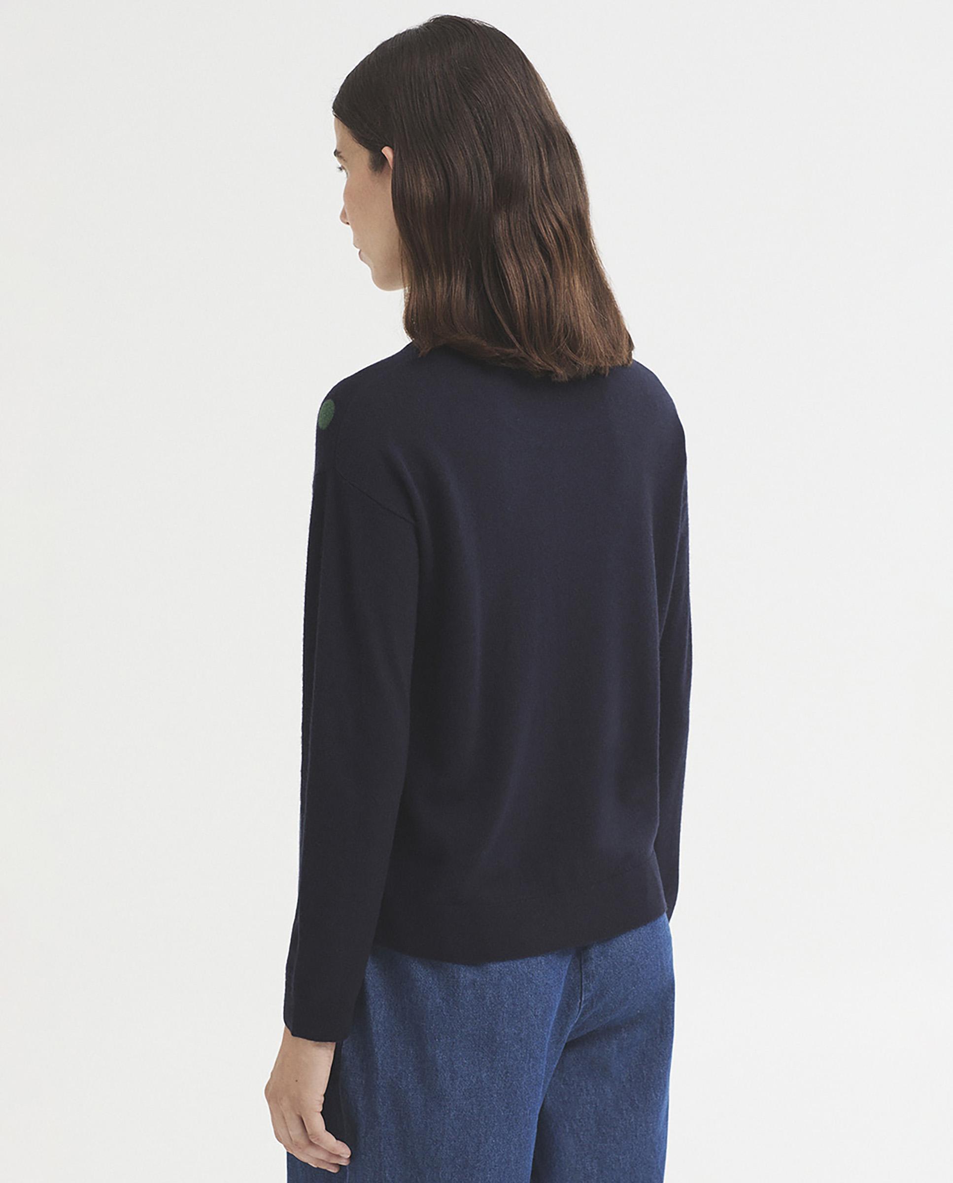 Jersey de mujer con lunares y cuello redondo - Nice Things - Azul marino Azul marino-6
