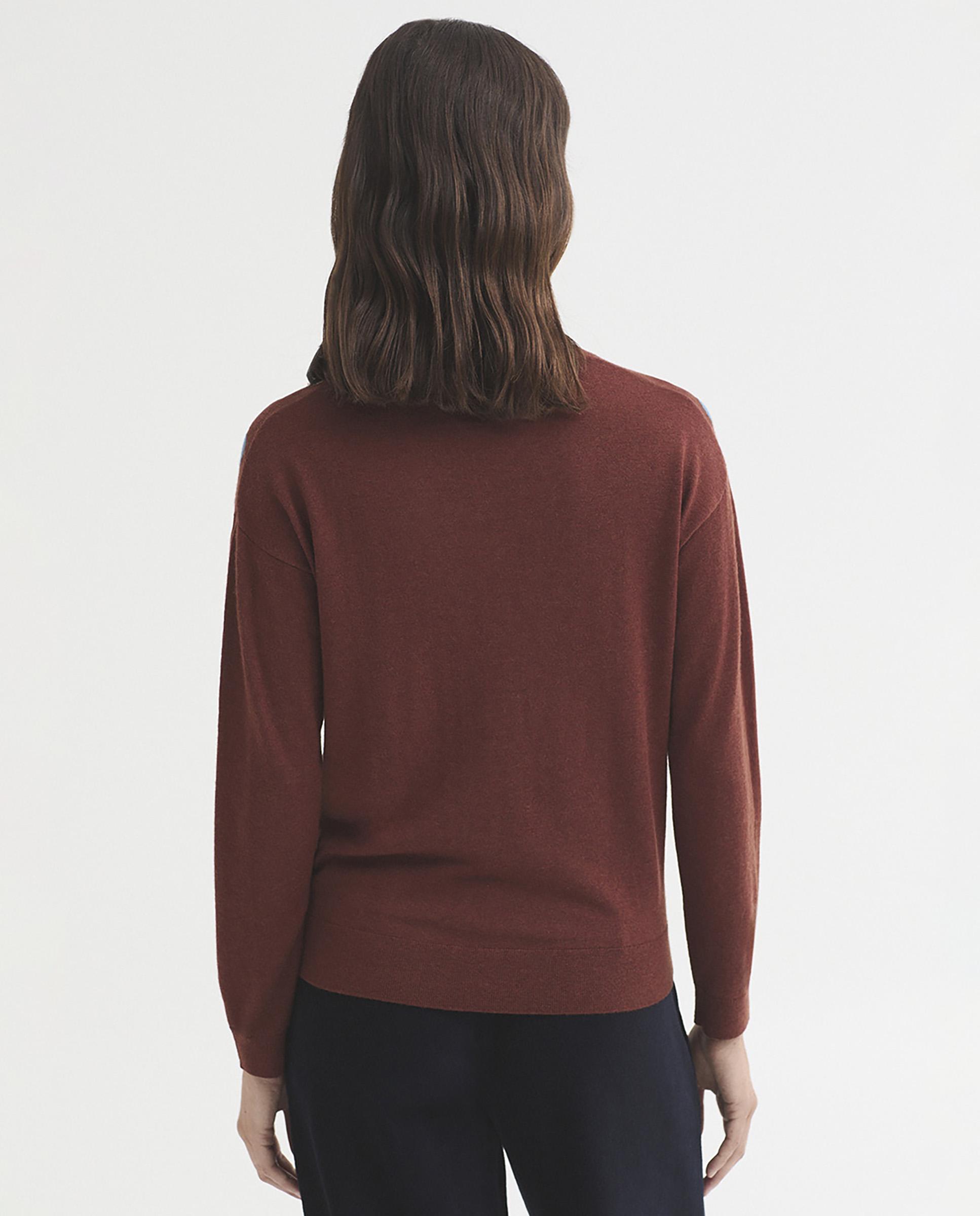 Jersey de mujer con lunares y cuello redondo - Nice Things - Marrón Marrón-4