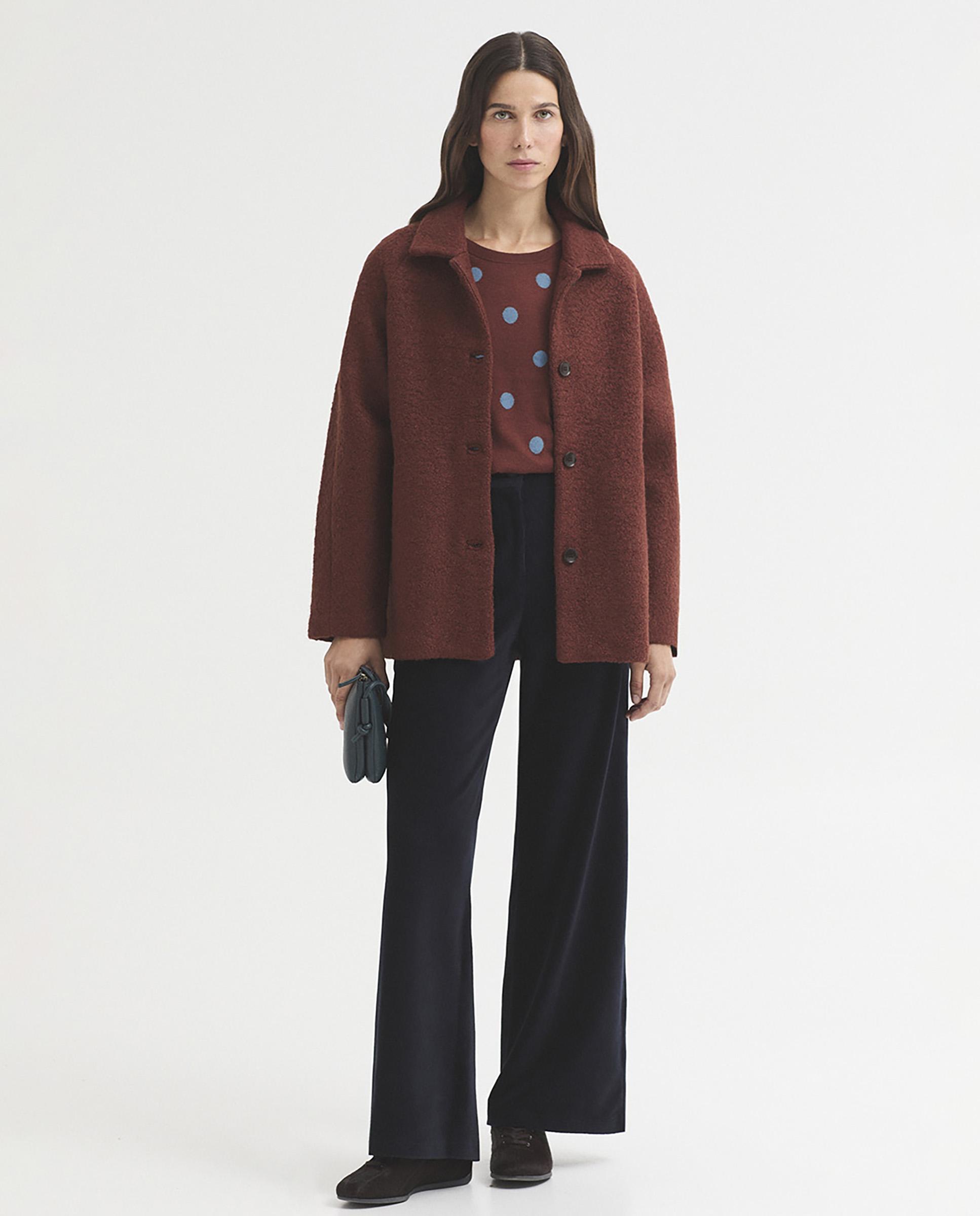 Jersey de mujer con lunares y cuello redondo - Nice Things - Marrón Marrón-5