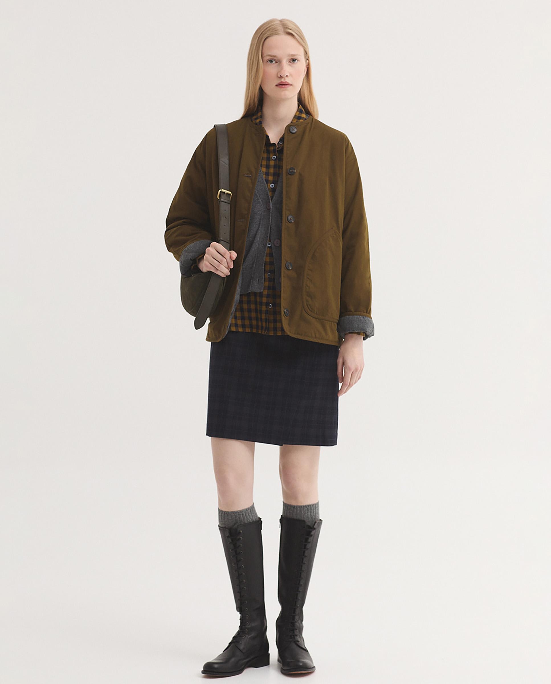 Jersey de punto de mujer con escote de pico y bolsillos - Nice Things - Gris Gris-6