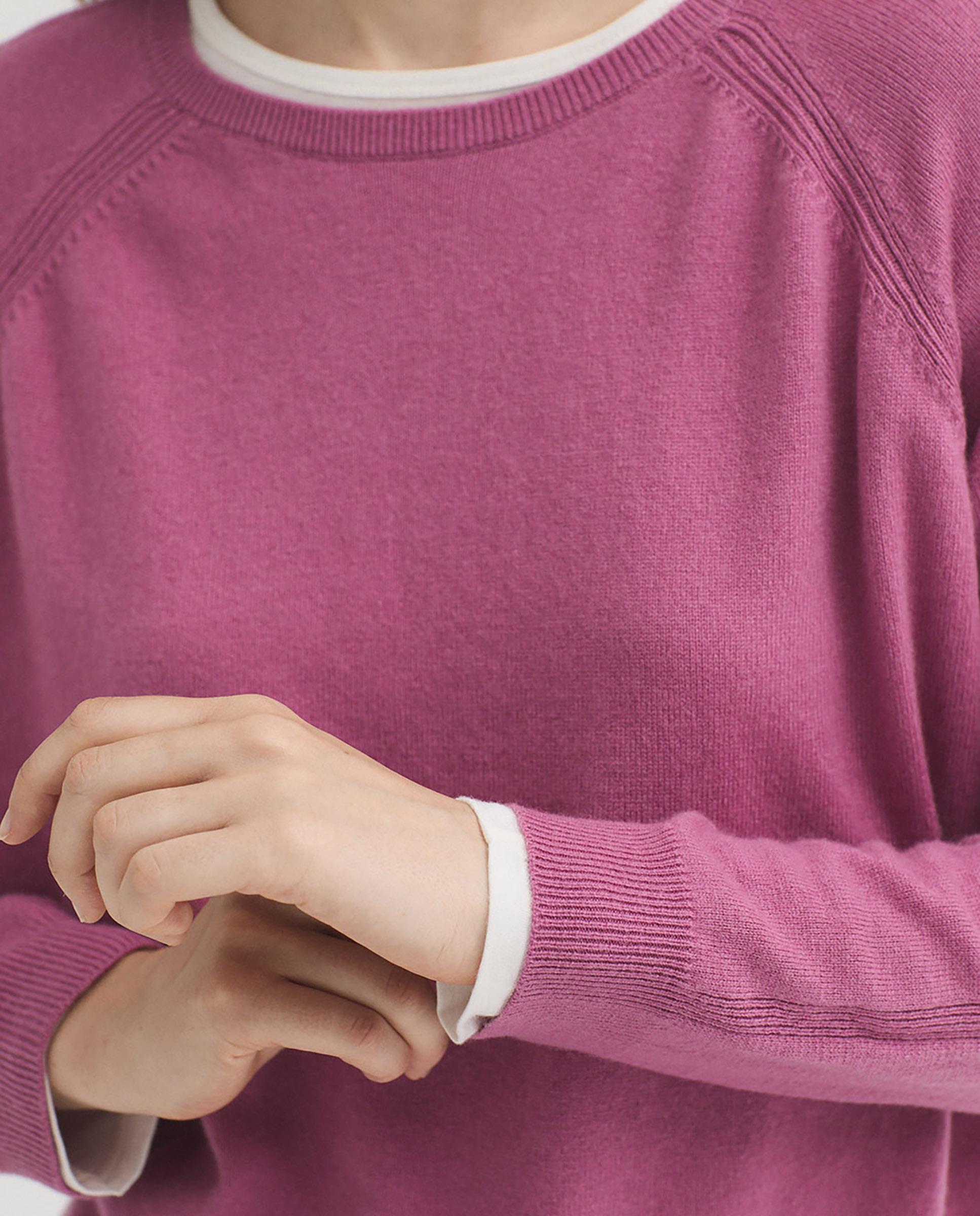 Jersey de mujer con cuello redondo liso - Nice Things - Rosa Rosa-3