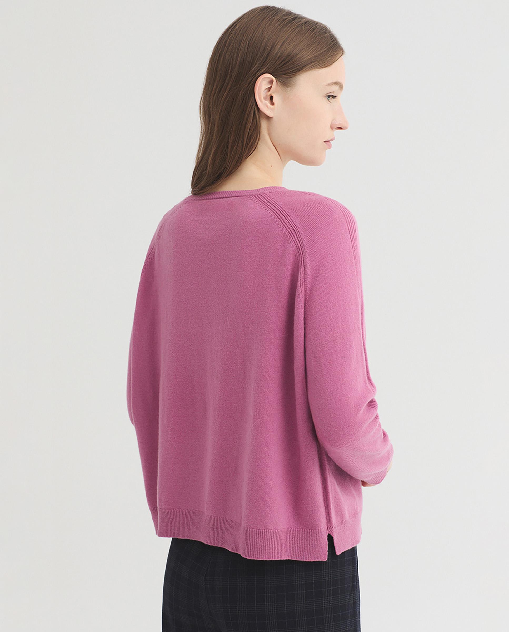 Jersey de mujer con cuello redondo liso - Nice Things - Rosa Rosa-4