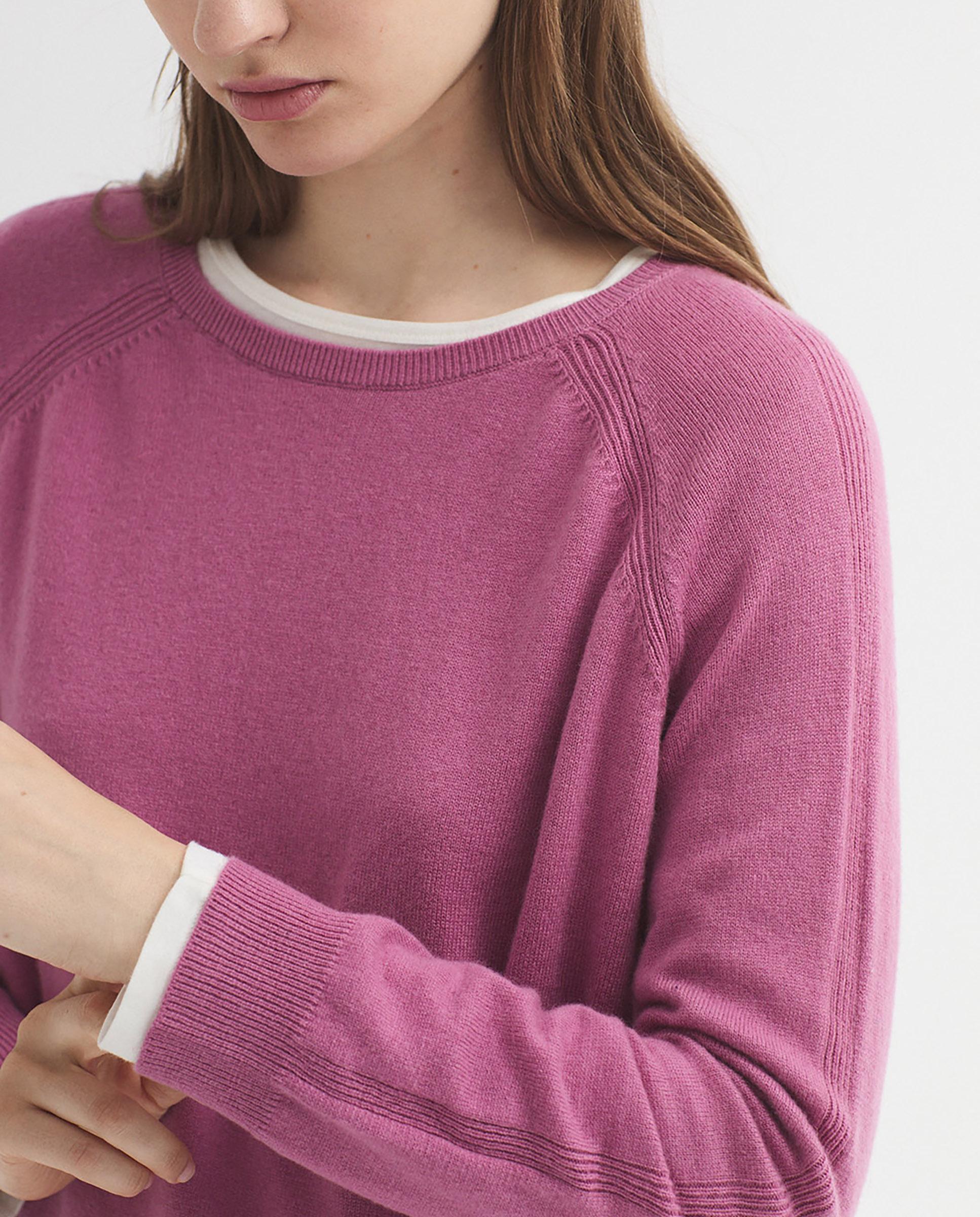Jersey de mujer con cuello redondo liso - Nice Things - Rosa Rosa-5