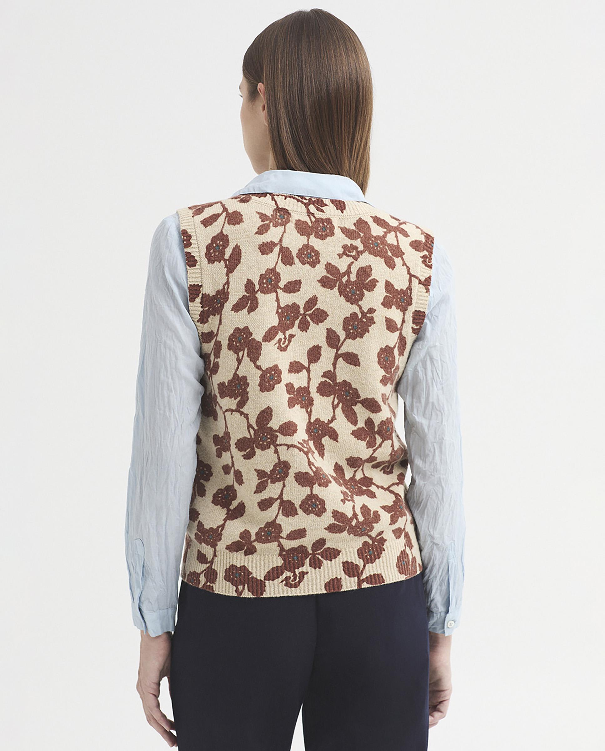 Chaleco de mujer con estampado de flores - Nice Things - Crudo Crudo-5