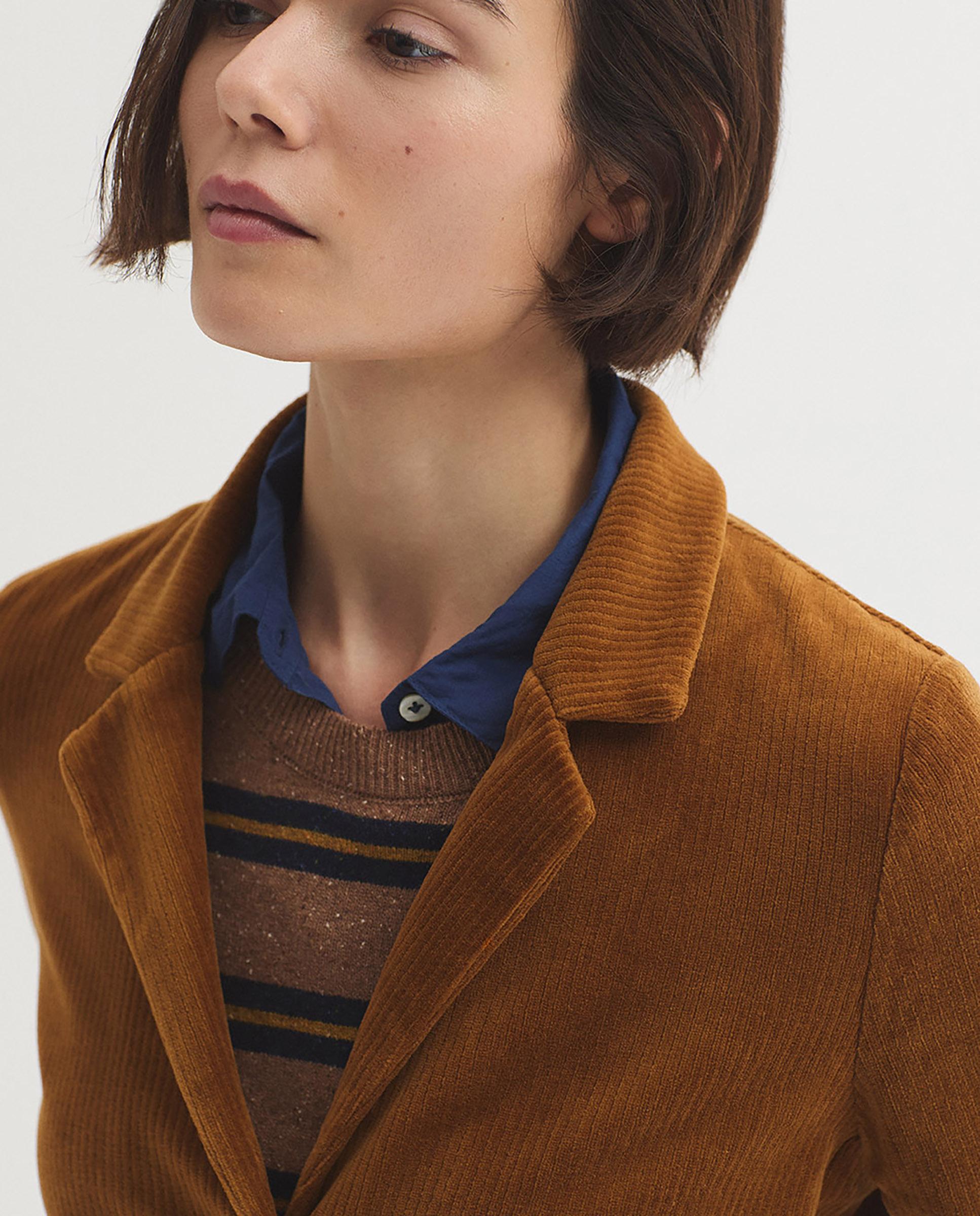Imagen 3 de Blazer de mujer de pana con bolsillos de vivo - Nice Things - Ocre Ocre