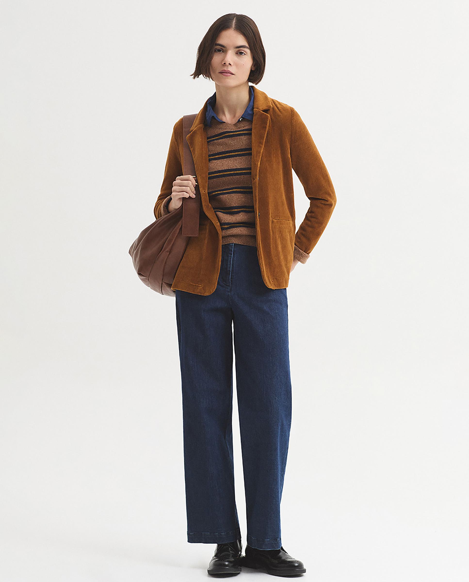 Imagen 6 de Blazer de mujer de pana con bolsillos de vivo - Nice Things - Ocre Ocre