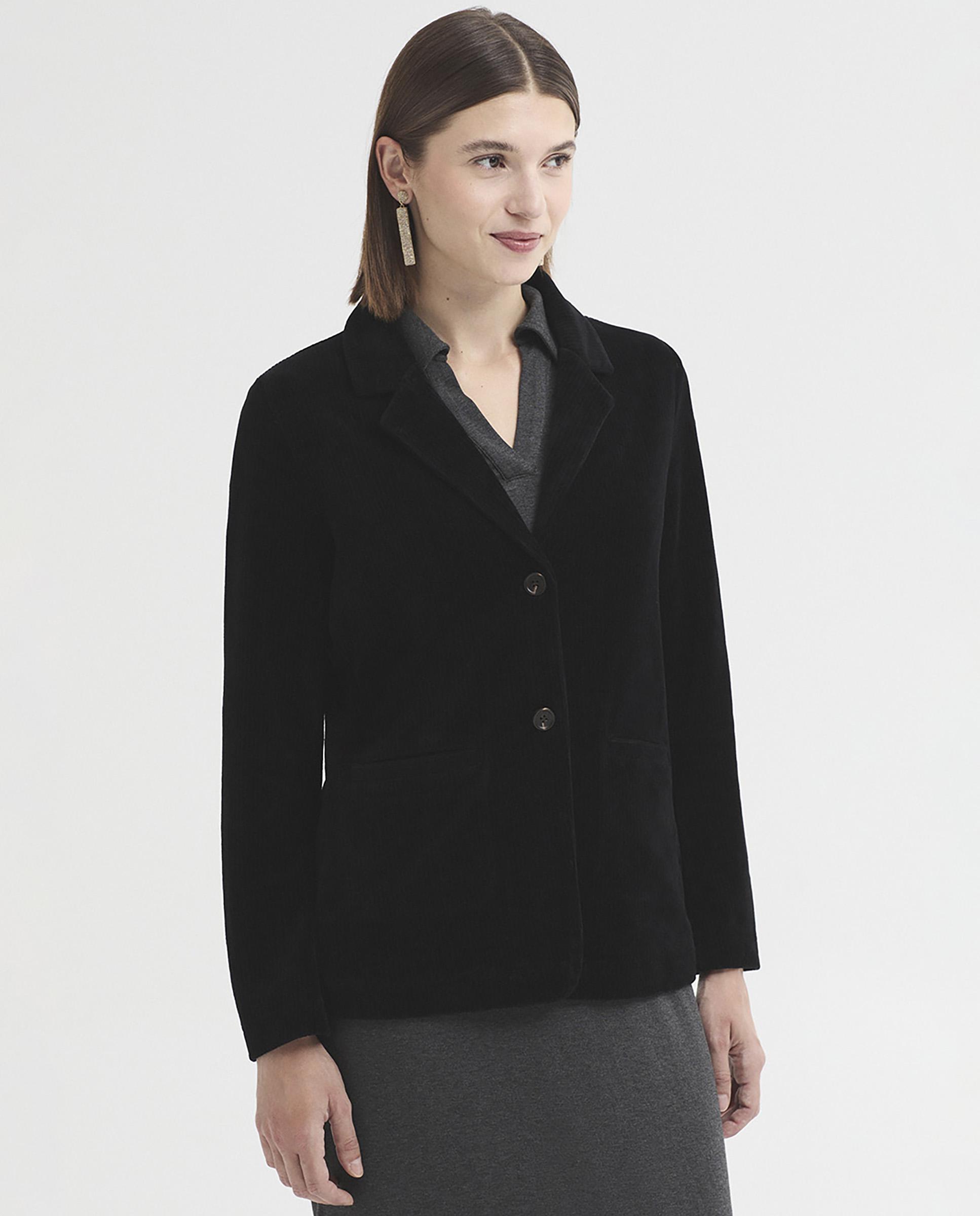 Imagen 0 de Blazer de mujer de pana con bolsillos Negro