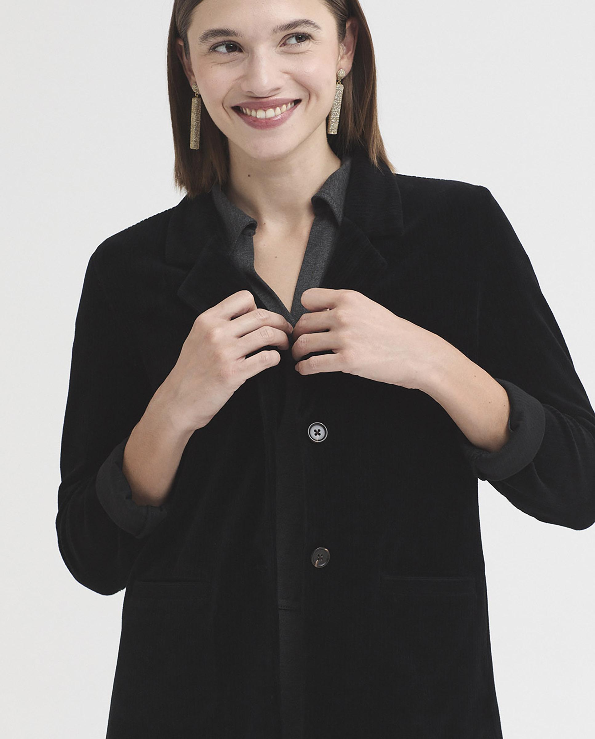 Blazer de mujer de pana con bolsillos - Nice Things - Negro Negro-2