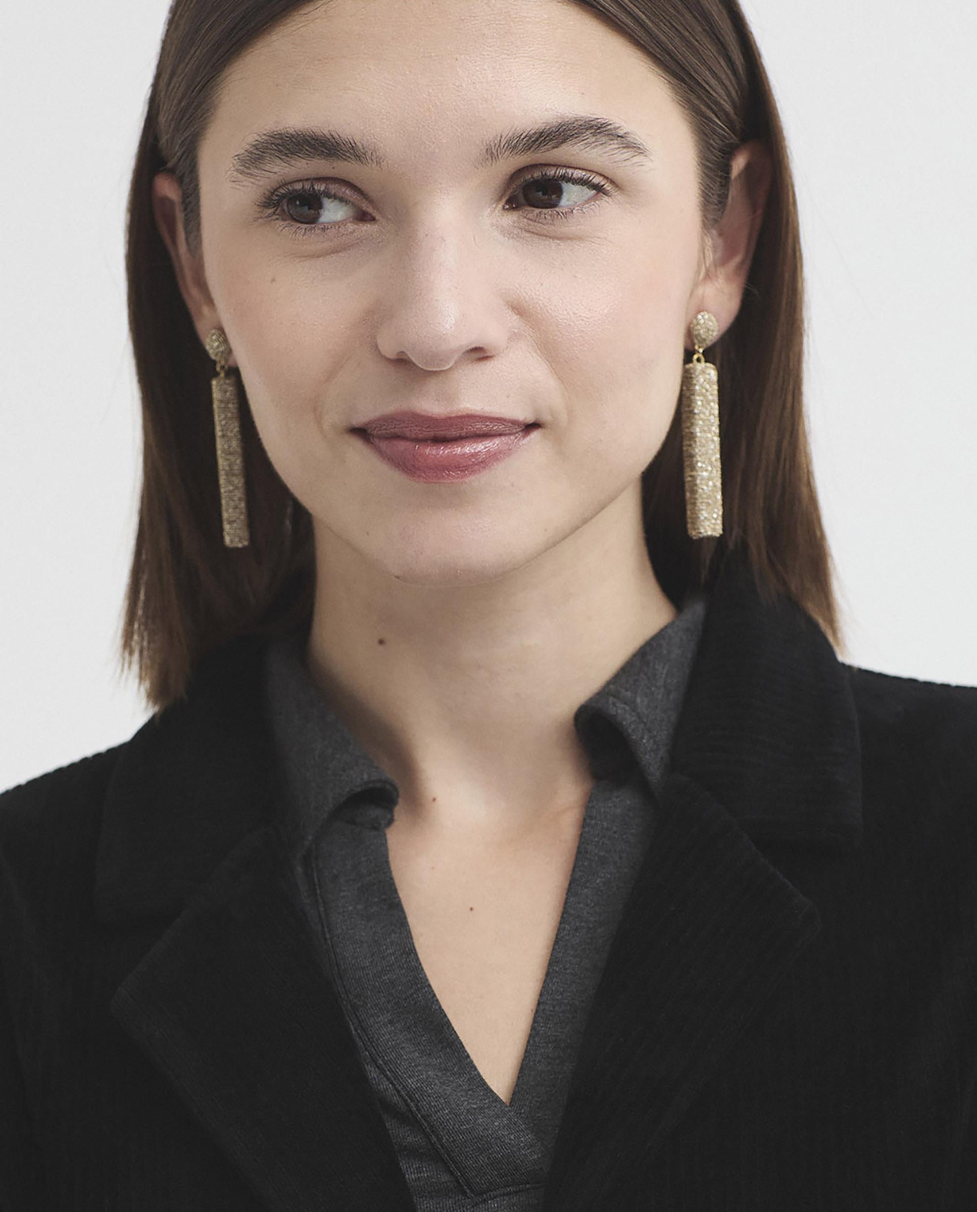 Blazer de mujer de pana con bolsillos - Nice Things - Negro Negro-3