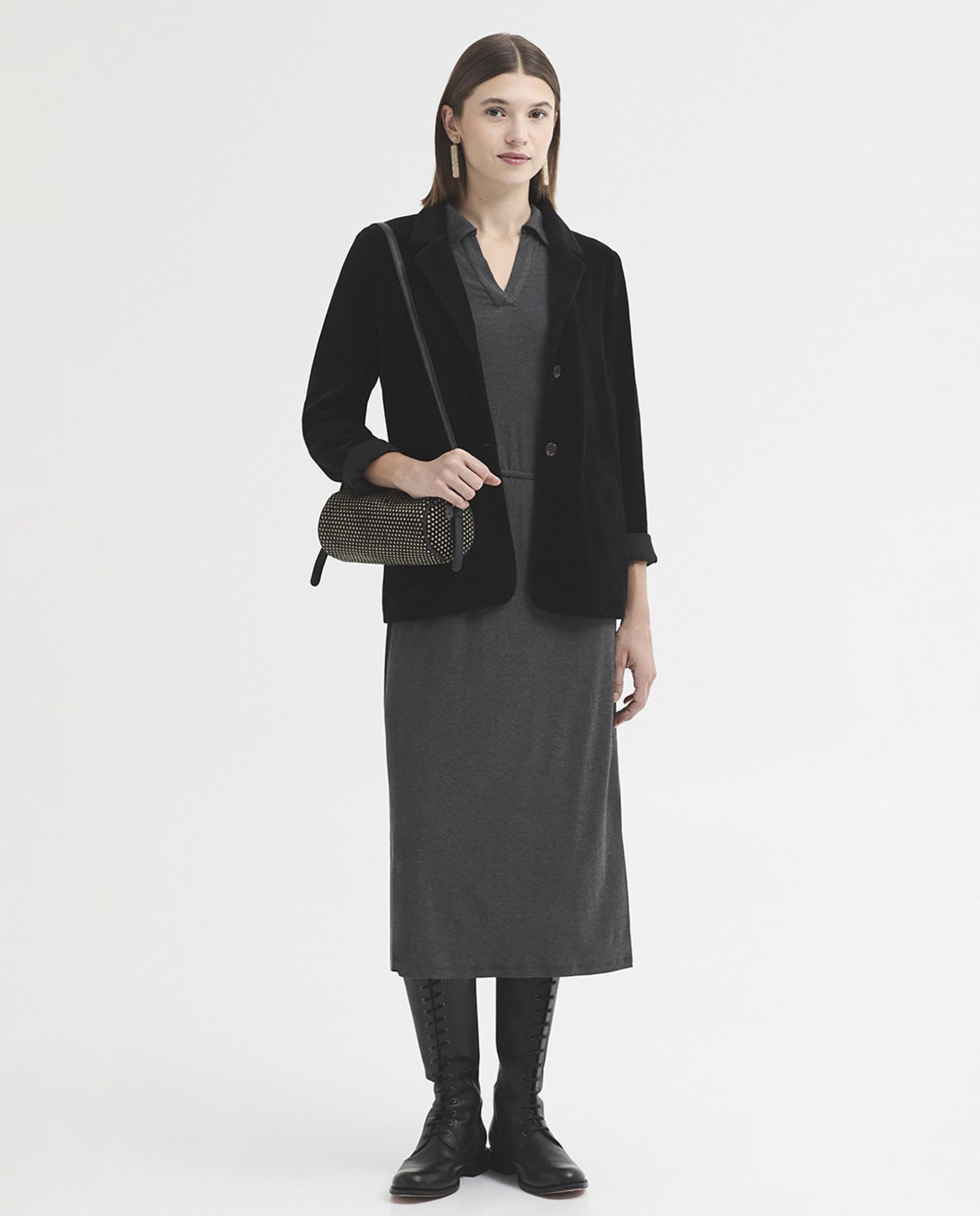 Blazer de mujer de pana con bolsillos - Nice Things - Negro Negro-5