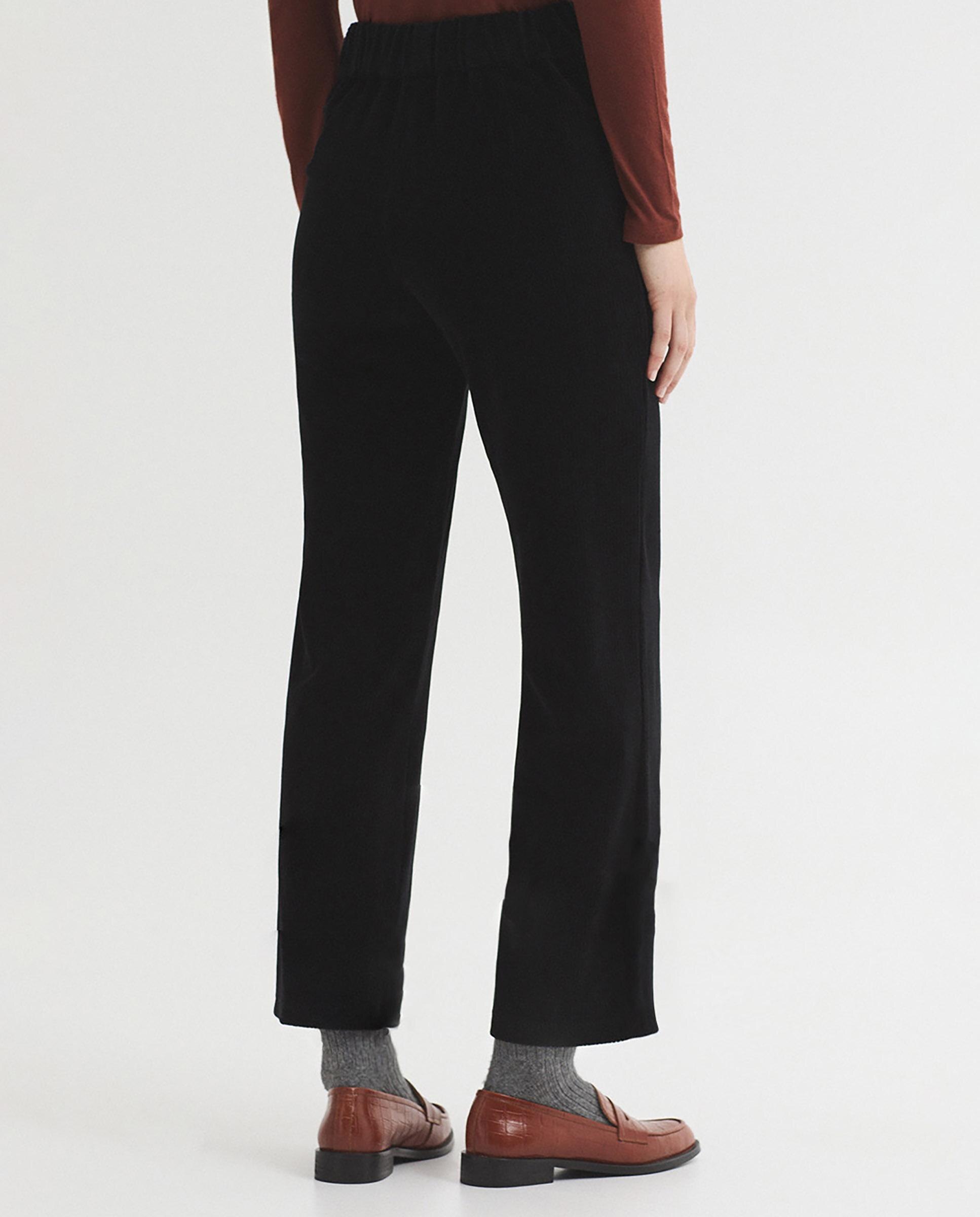 Pantanoles rectos de mujer de pana con cinturilla elástica - Nice Things - Negro Negro-3