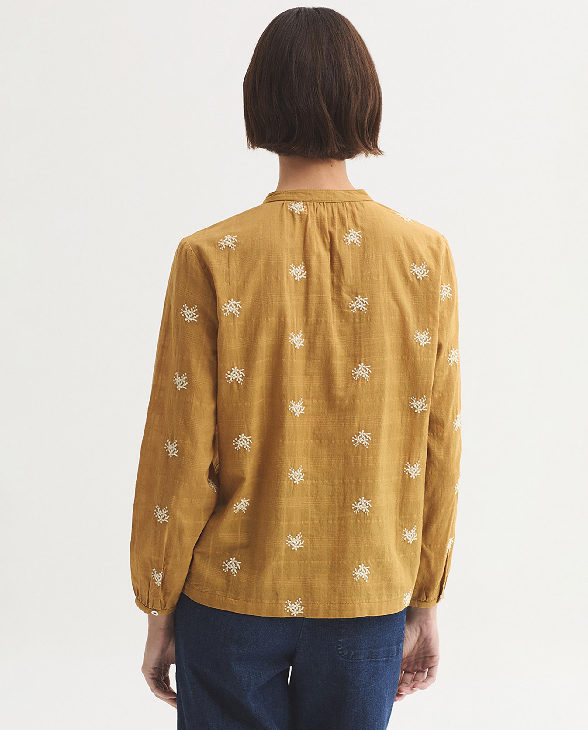 Imagen 4 de Blusa de mujer 100% algodón con flores bordadas - Nice Things - Mostaza Mostaza