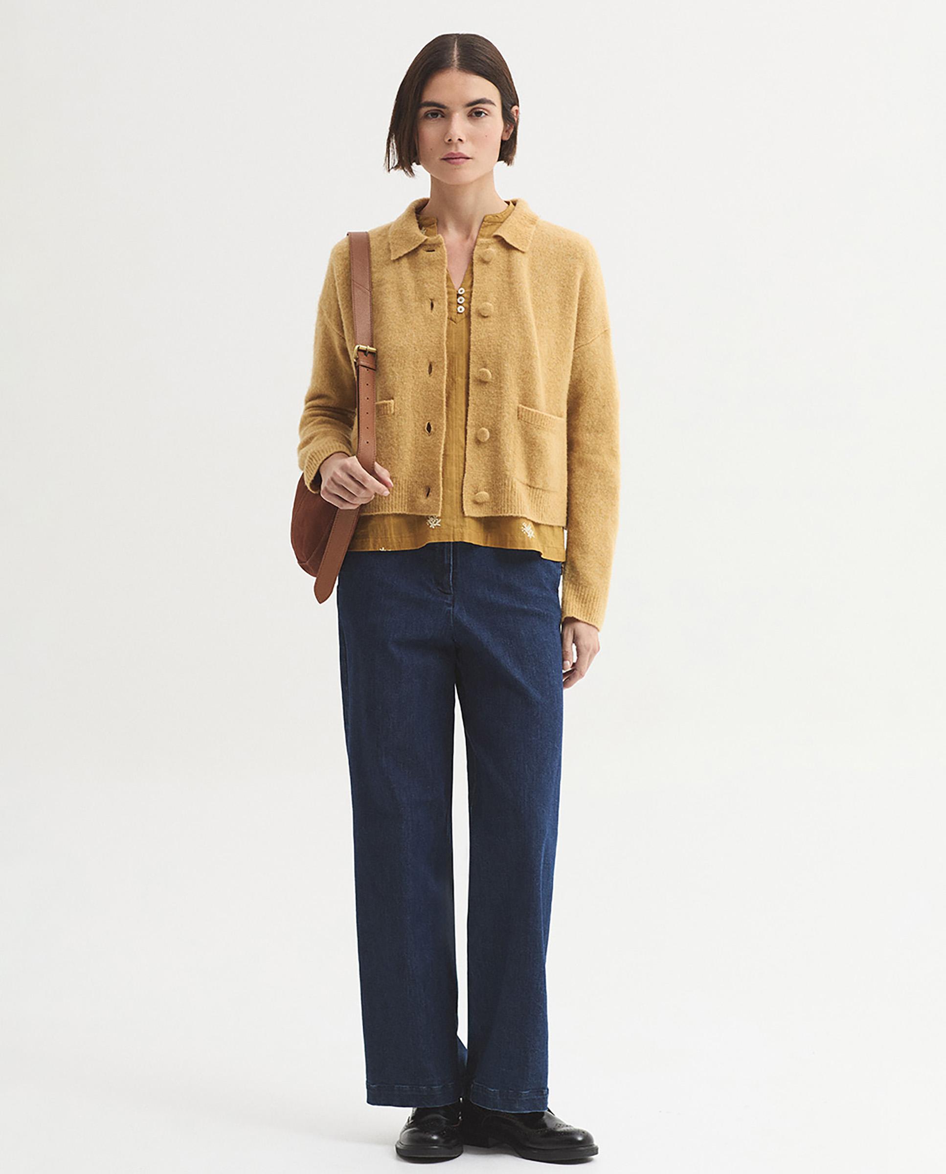 Imagen 6 de Blusa de mujer 100% algodón con flores bordadas - Nice Things - Mostaza Mostaza