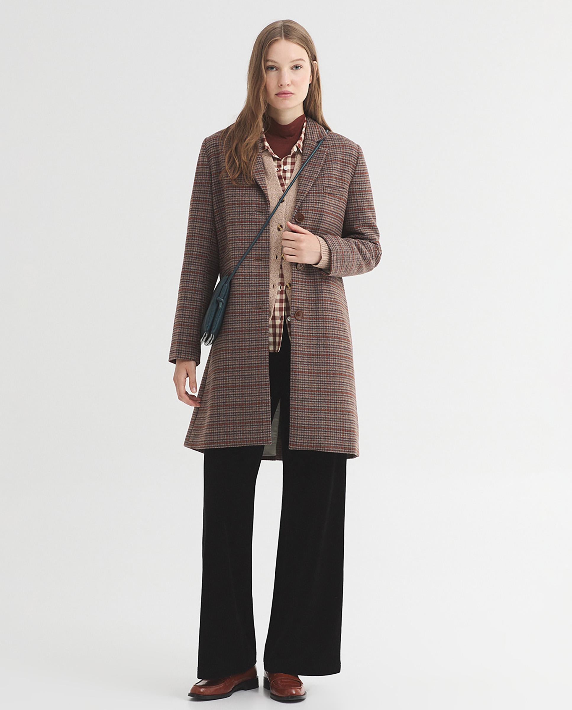 Camisa de mujer 100% algodón de cuadros - Nice Things - Marrón Marrón-6