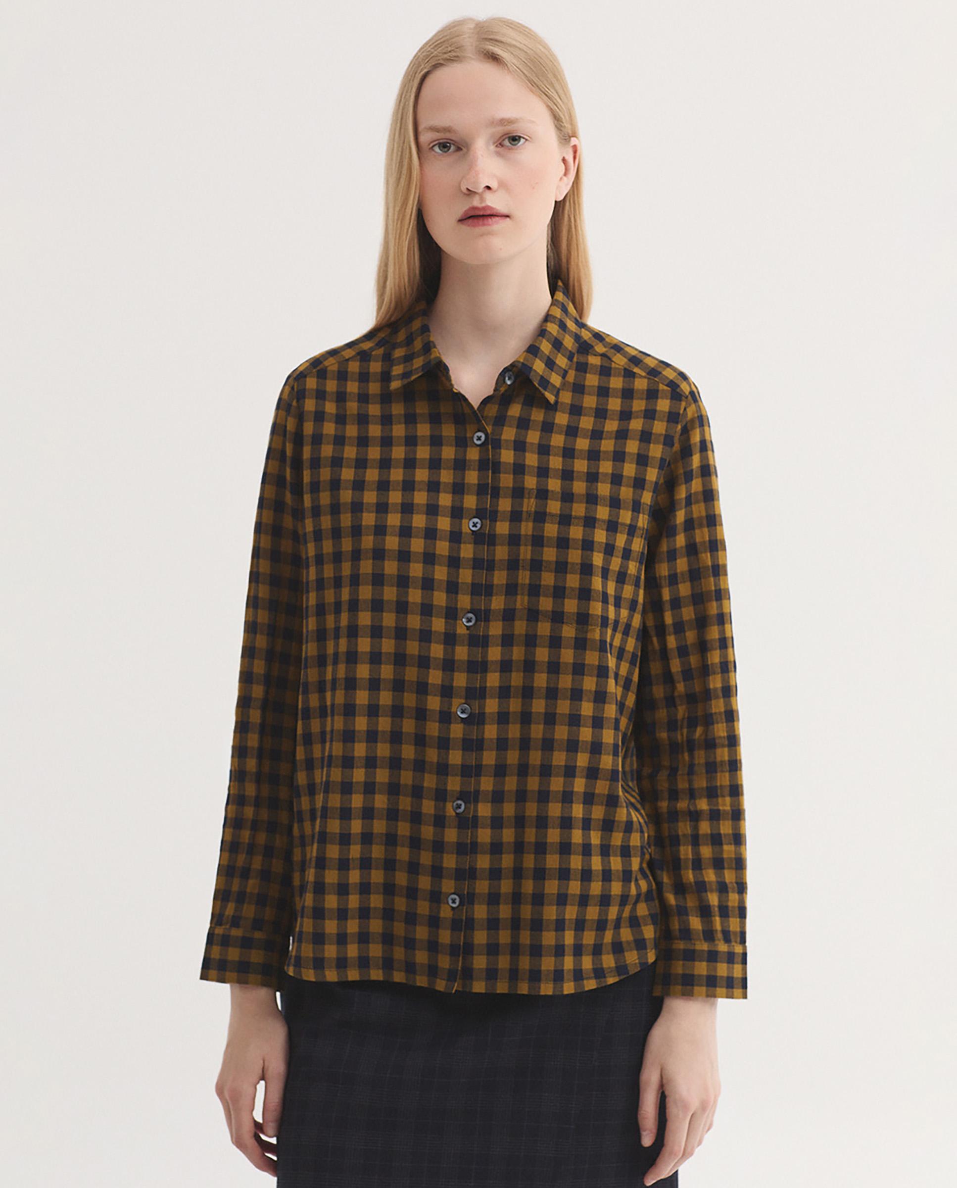 Camisa de mujer 100% algodón de cuadros - Nice Things - Verde Verde-1