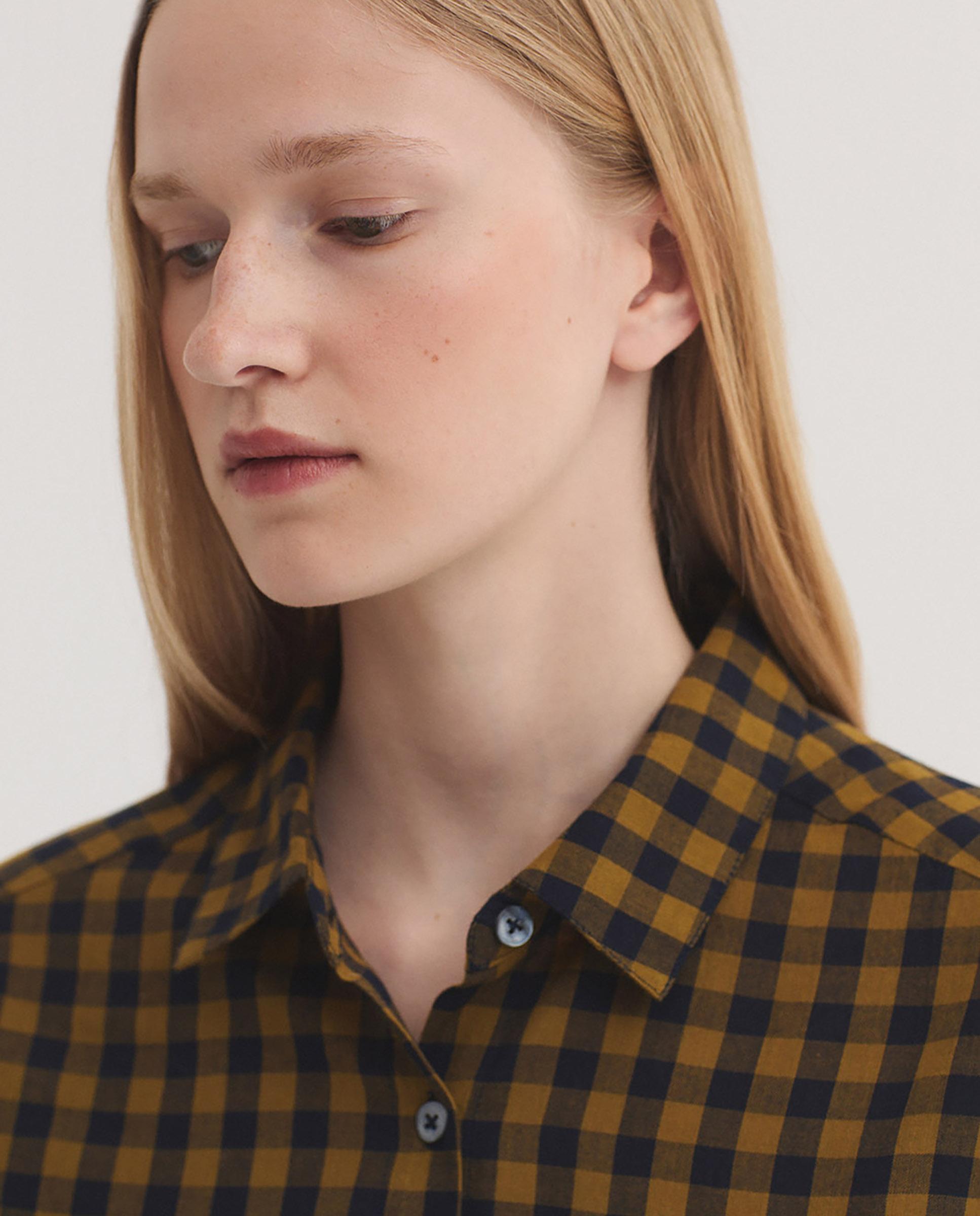 Camisa de mujer 100% algodón de cuadros - Nice Things - Verde Verde-2