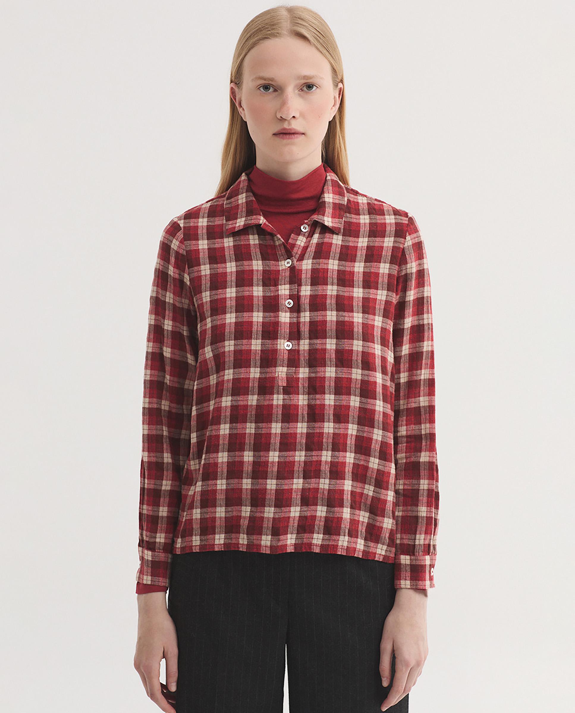 Camisa de mujer de cuadros - Nice Things - Rosa Rosa-1