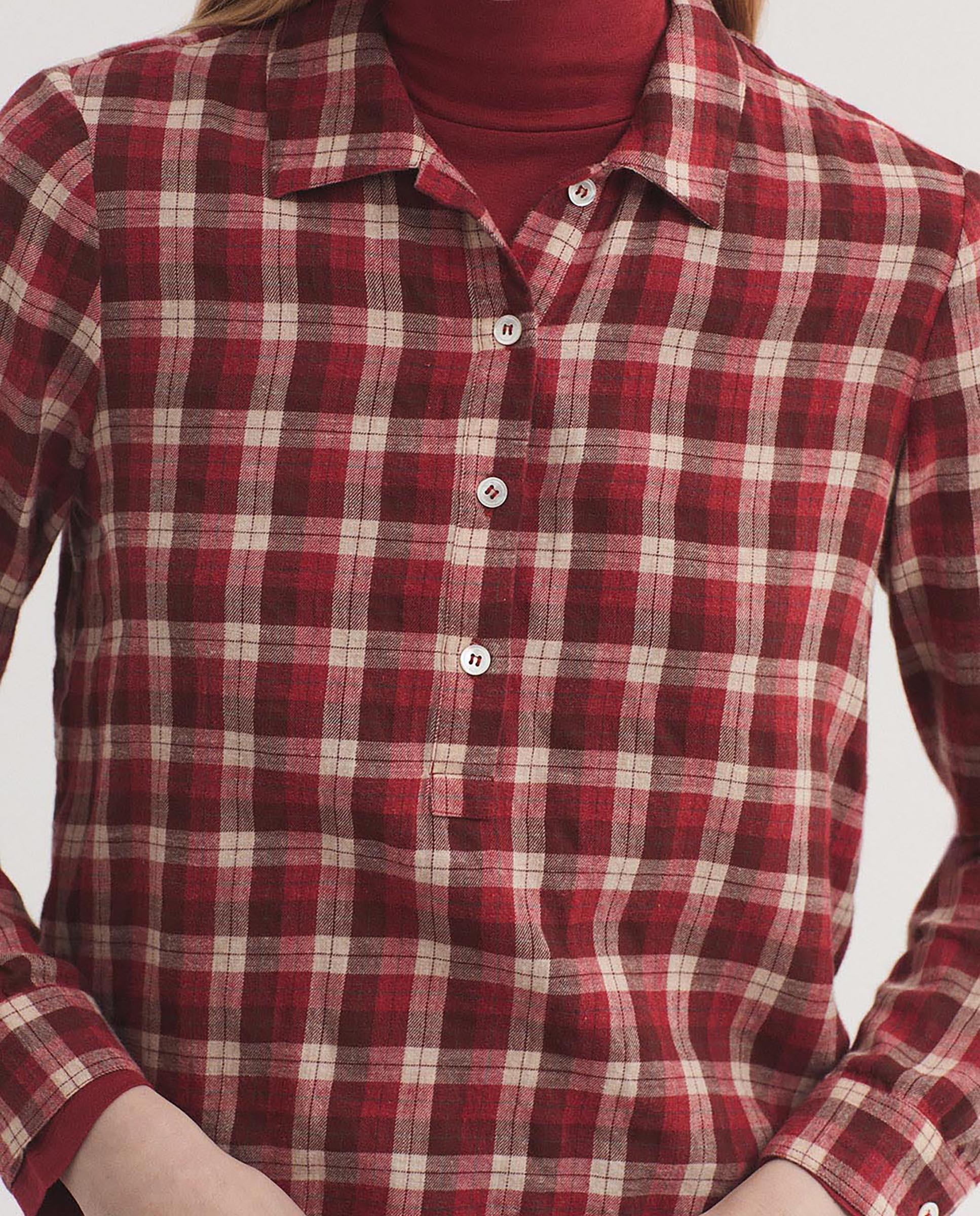 Camisa de mujer de cuadros - Nice Things - Rosa Rosa-3
