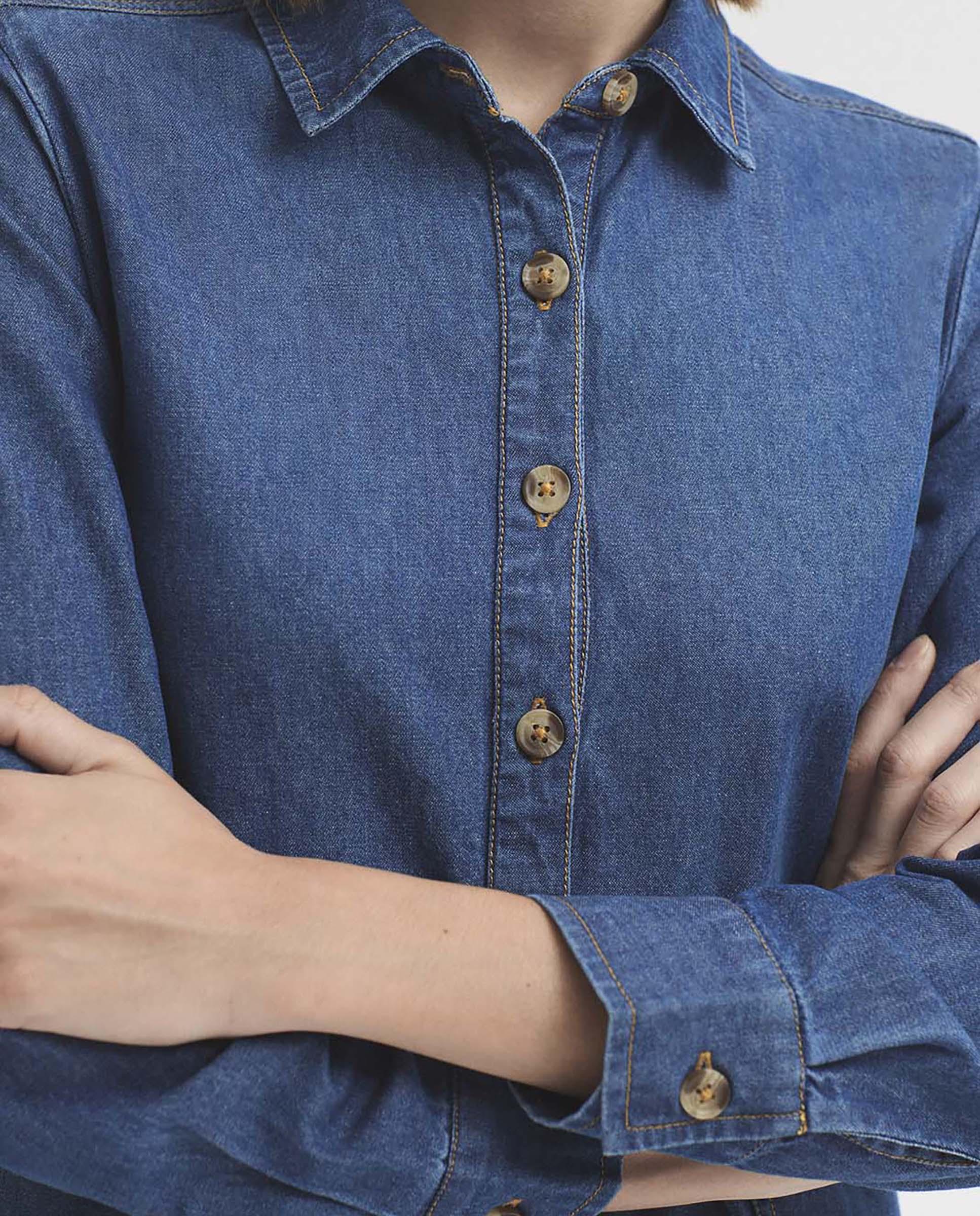 Vestido corto 100% algodón estilo denim - Nice Things - Tejano Tejano-4