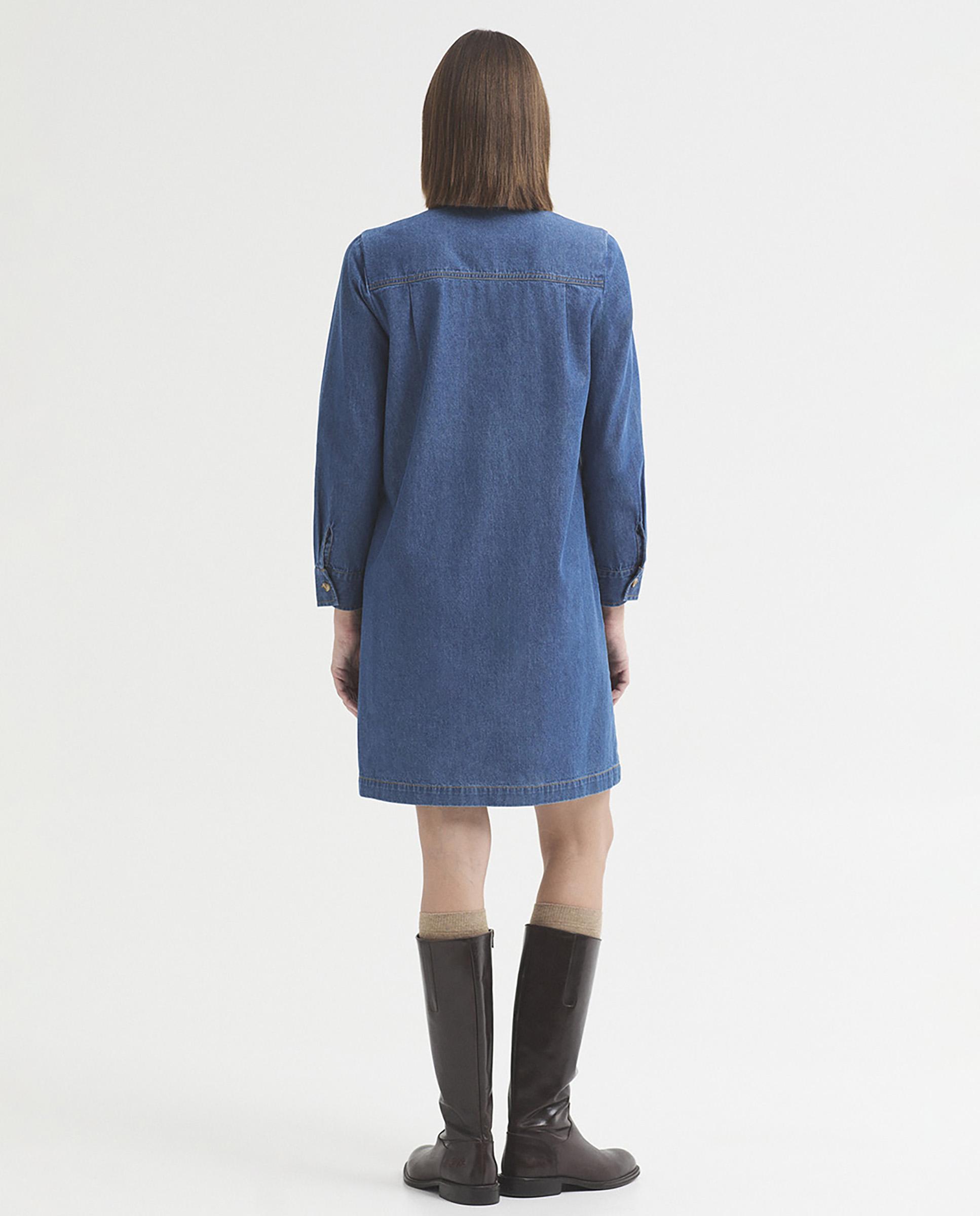 Vestido corto 100% algodón estilo denim - Nice Things - Tejano Tejano-5