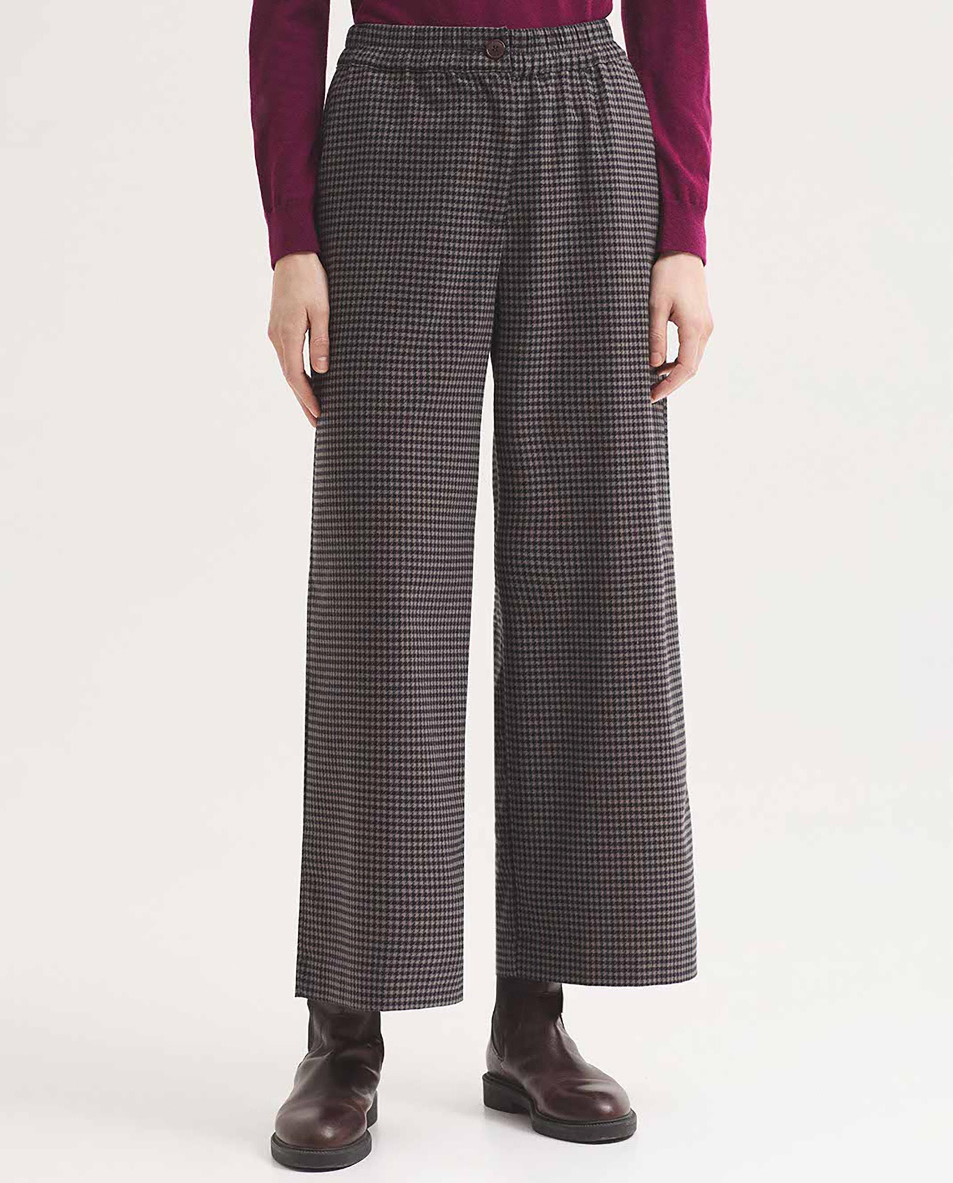 Pantalones rectos de mujer elástico con cierre de cremallera - Nice Things - Marrón Marrón-1