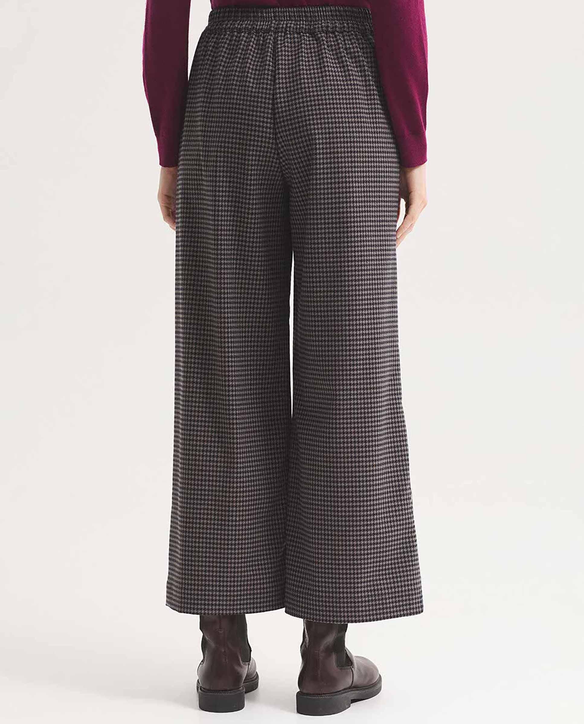 Pantalones rectos de mujer elástico con cierre de cremallera - Nice Things - Marrón Marrón-4