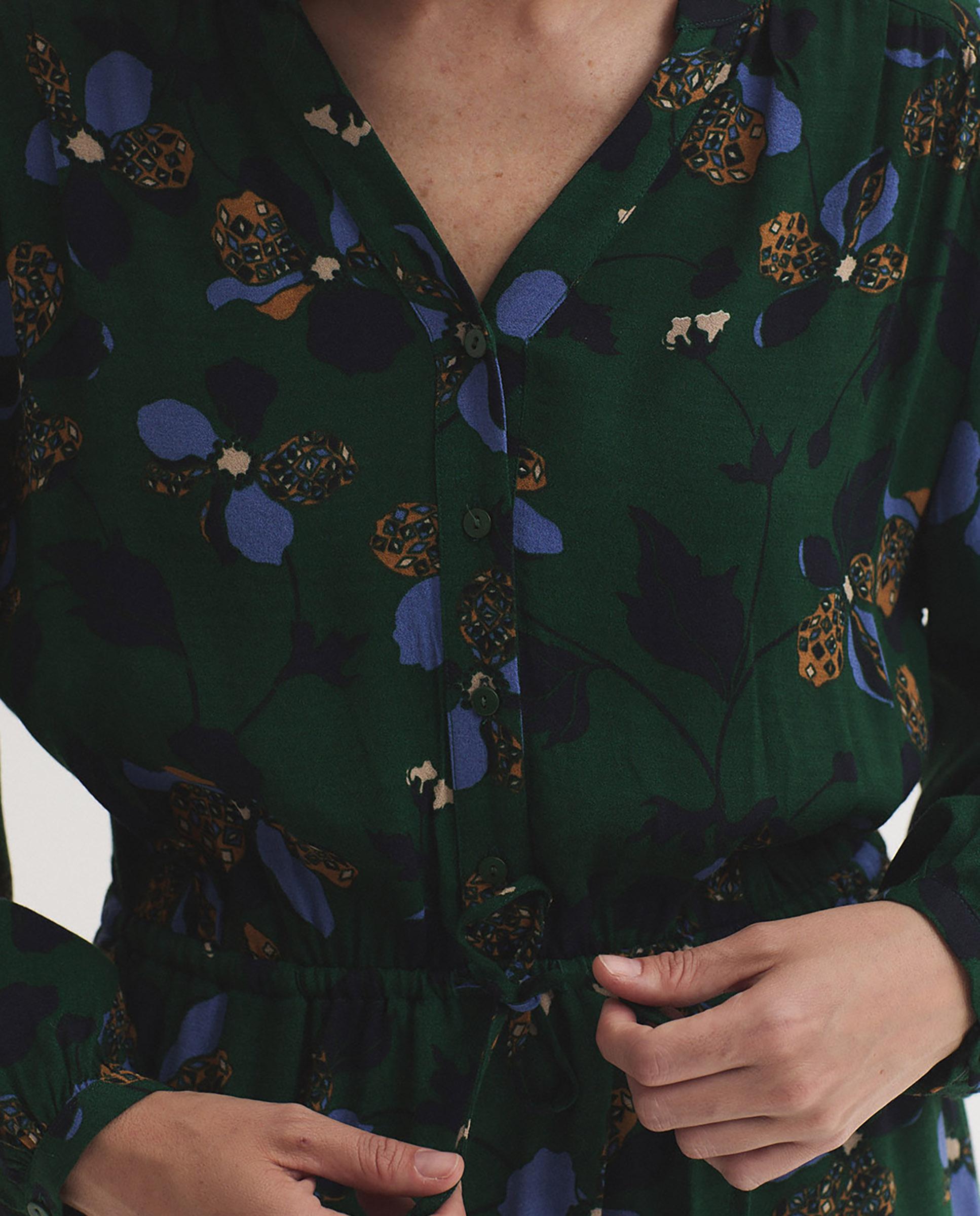 Vestido midi con estampado fantasía - Nice Things - Verde Verde-3