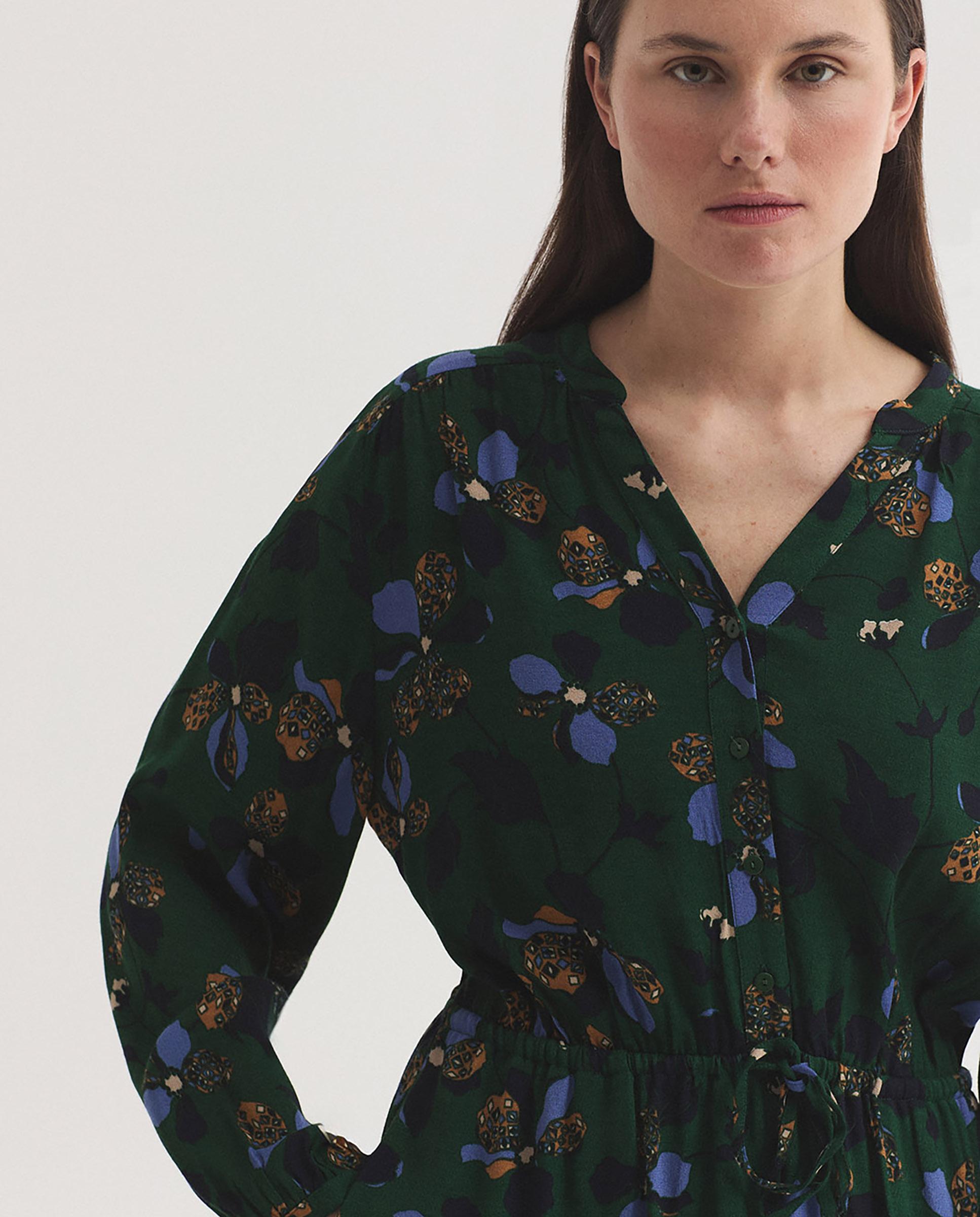 Vestido midi con estampado fantasía - Nice Things - Verde Verde-5