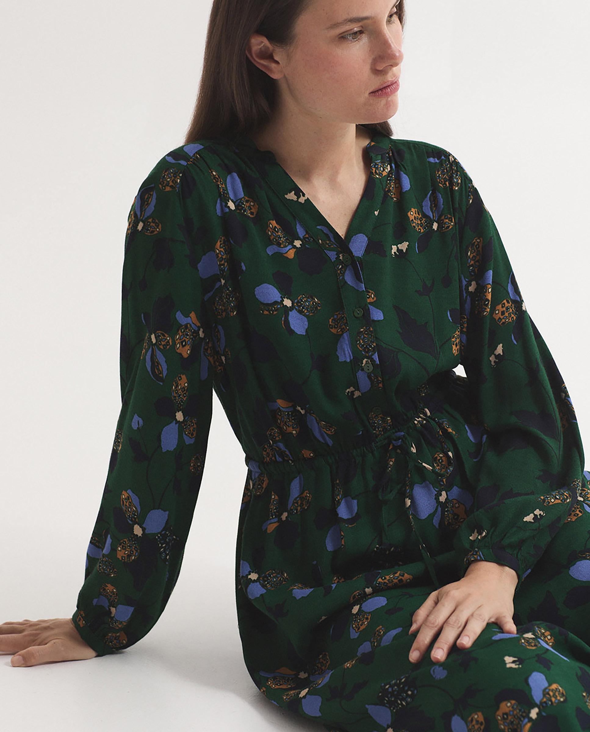 Vestido midi con estampado fantasía - Nice Things - Verde Verde-7
