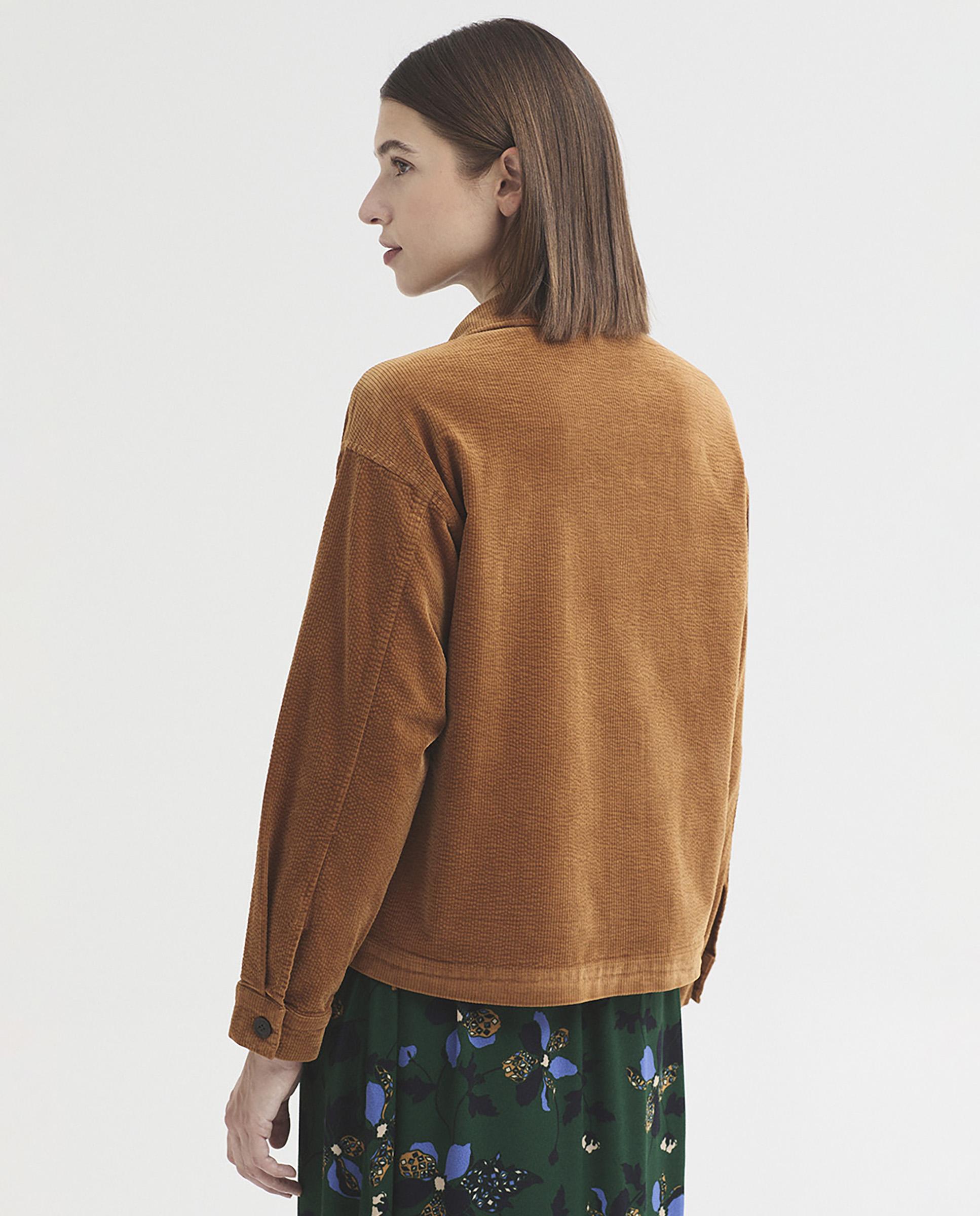 Cazadora de mujer en pana con bolsillos de parche - Nice Things - Ocre Ocre-5