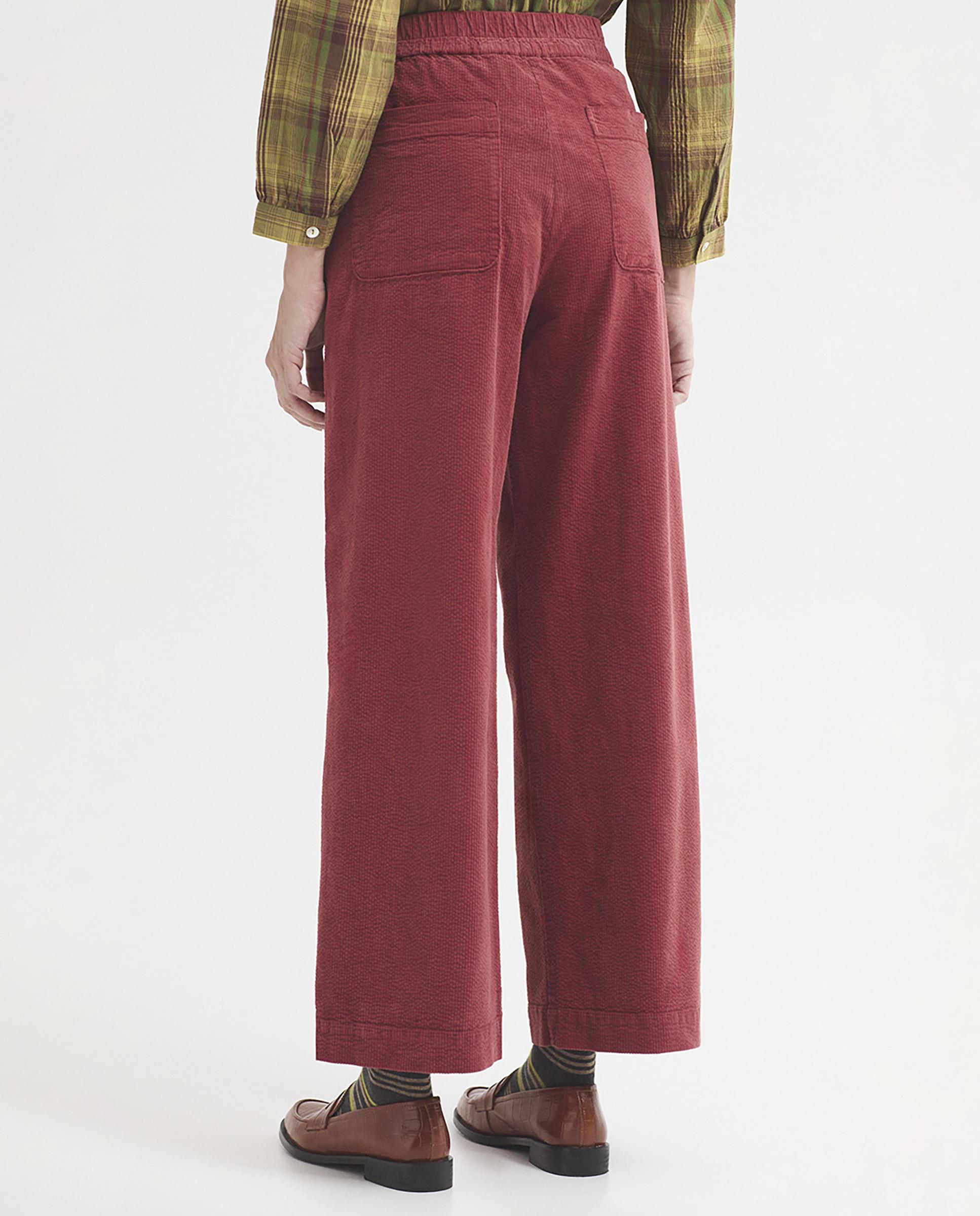 Pantalones rectos de mujer de pana con cinturilla de goma - Nice Things - Rosa Rosa-5