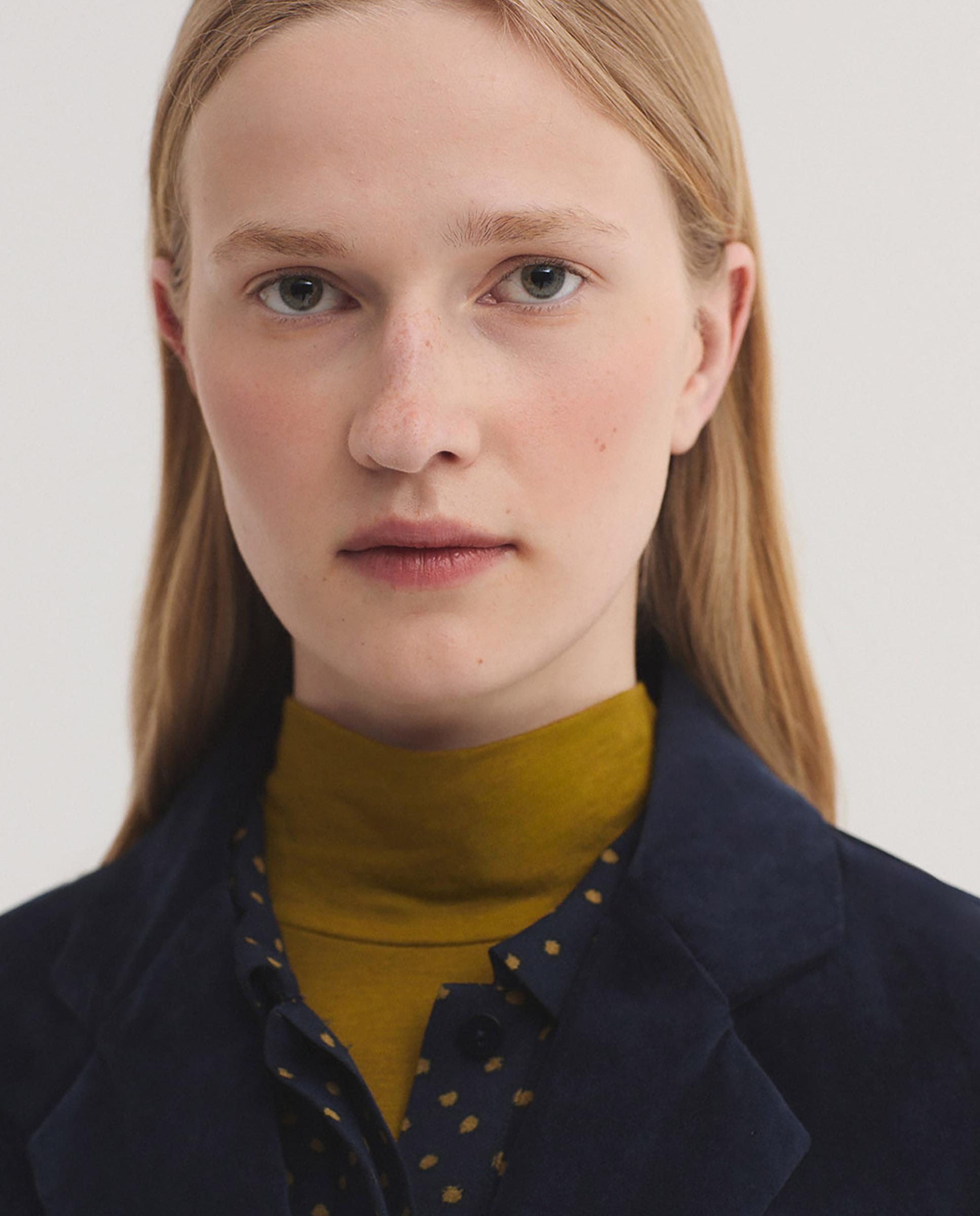 Blazer de mujer de pana lisa con cuello solapa - Nice Things - Azul marino Azul marino-2